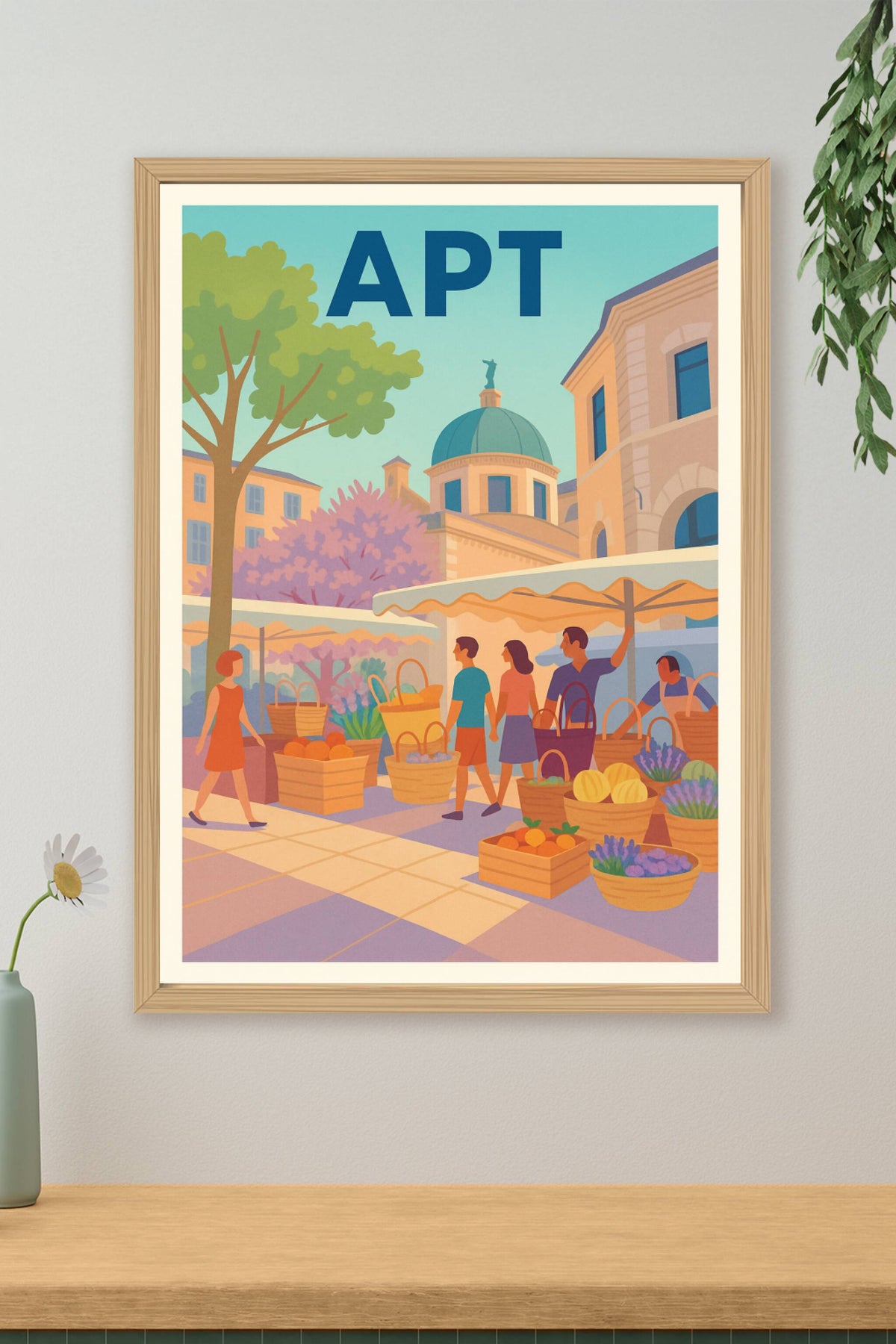 Affiche de Apt - Ambiance conviviale au marché provençal