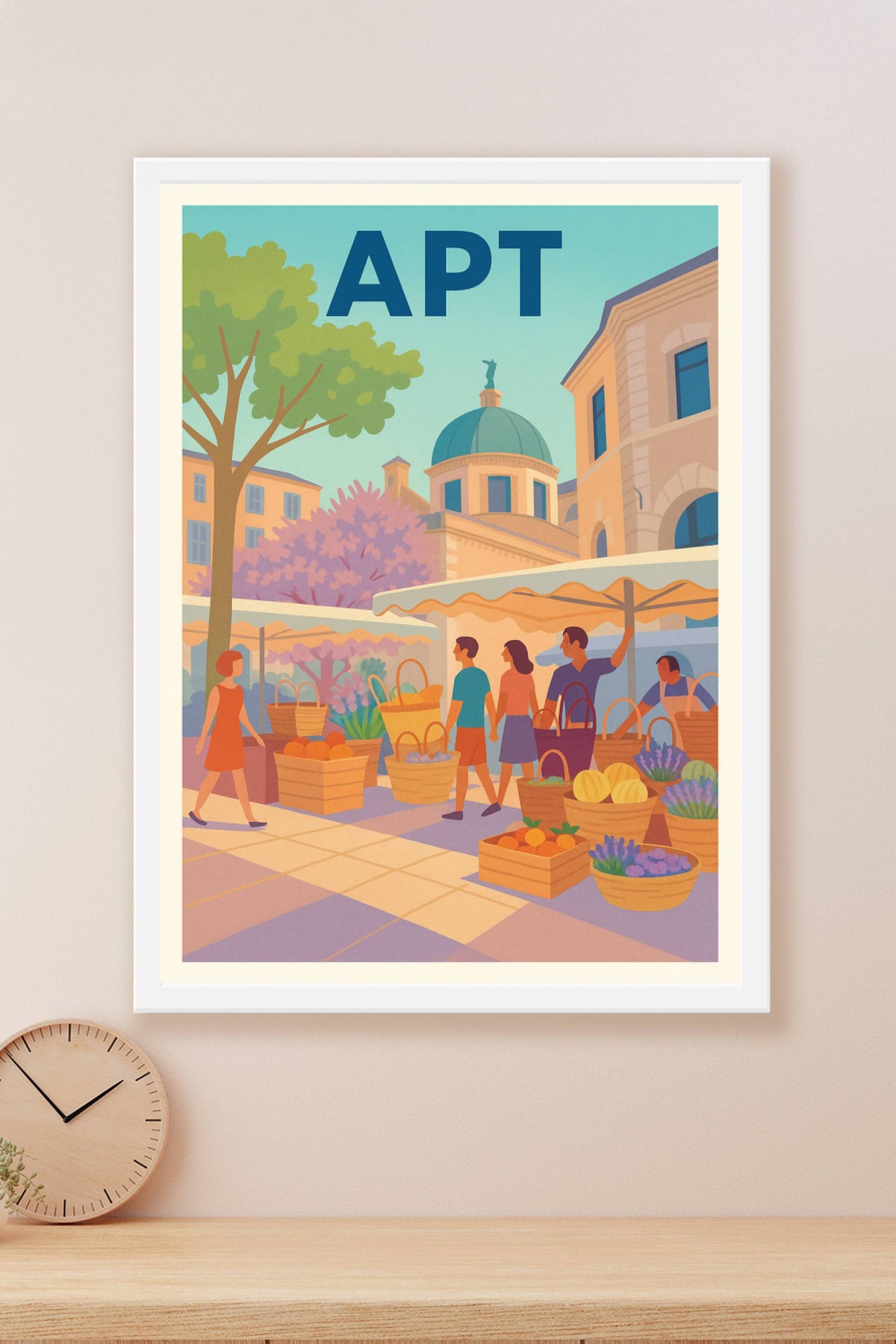Affiche de Apt - Ambiance conviviale au marché provençal