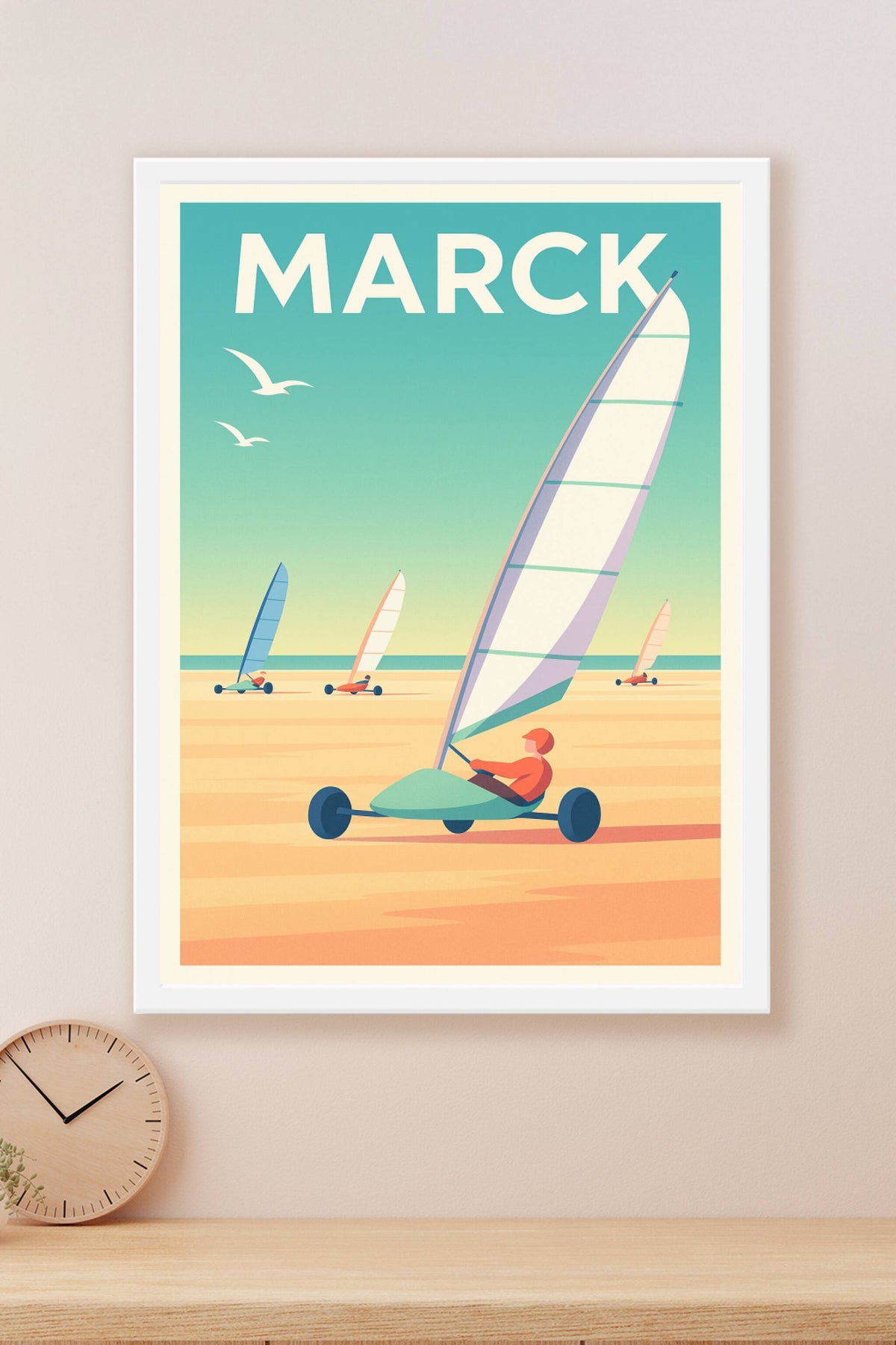 Affiche de Marck - L'art du char à voile sur la plage