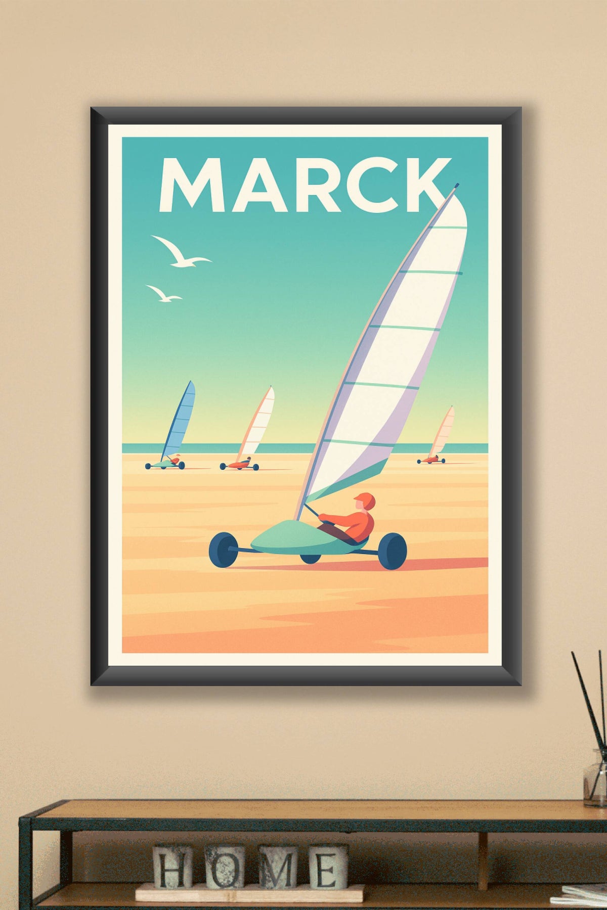 Affiche de Marck - L'art du char à voile sur la plage