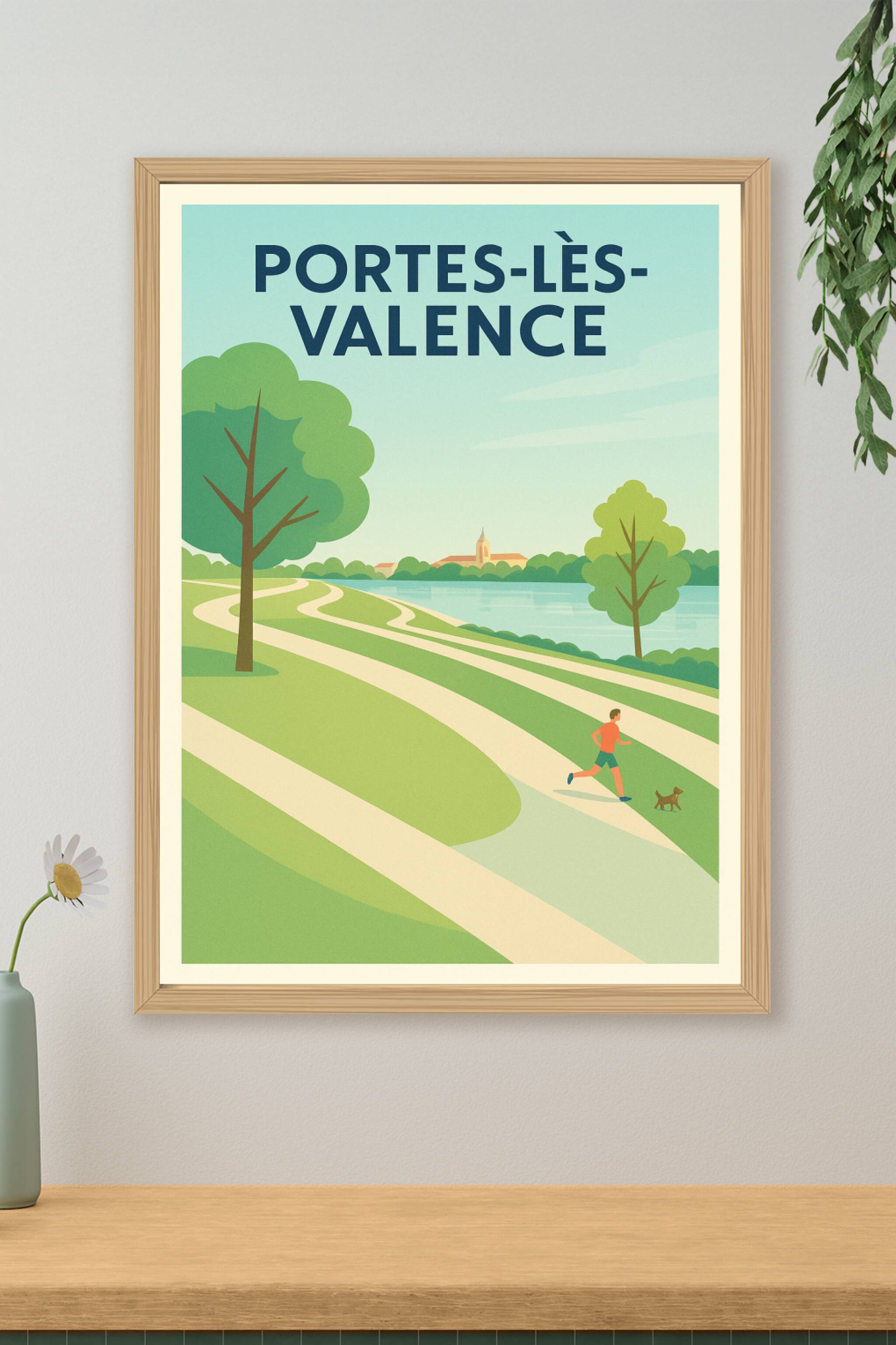 Affiche de Portes-lès-Valence - Promenade au bord de l'eau