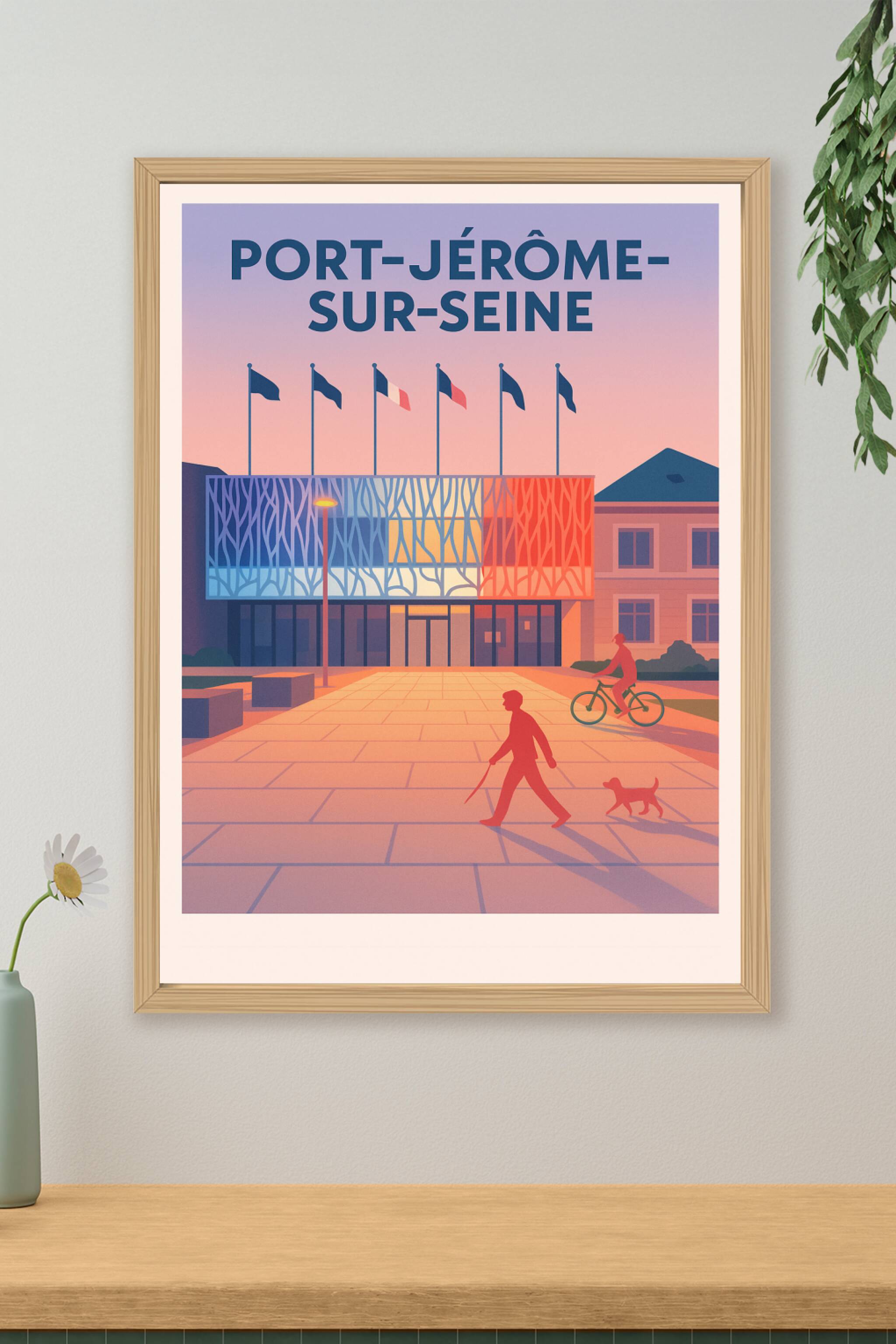 Affiche de Port-Jérôme-sur-Seine - Ambiance paisible et moderne au crépuscule