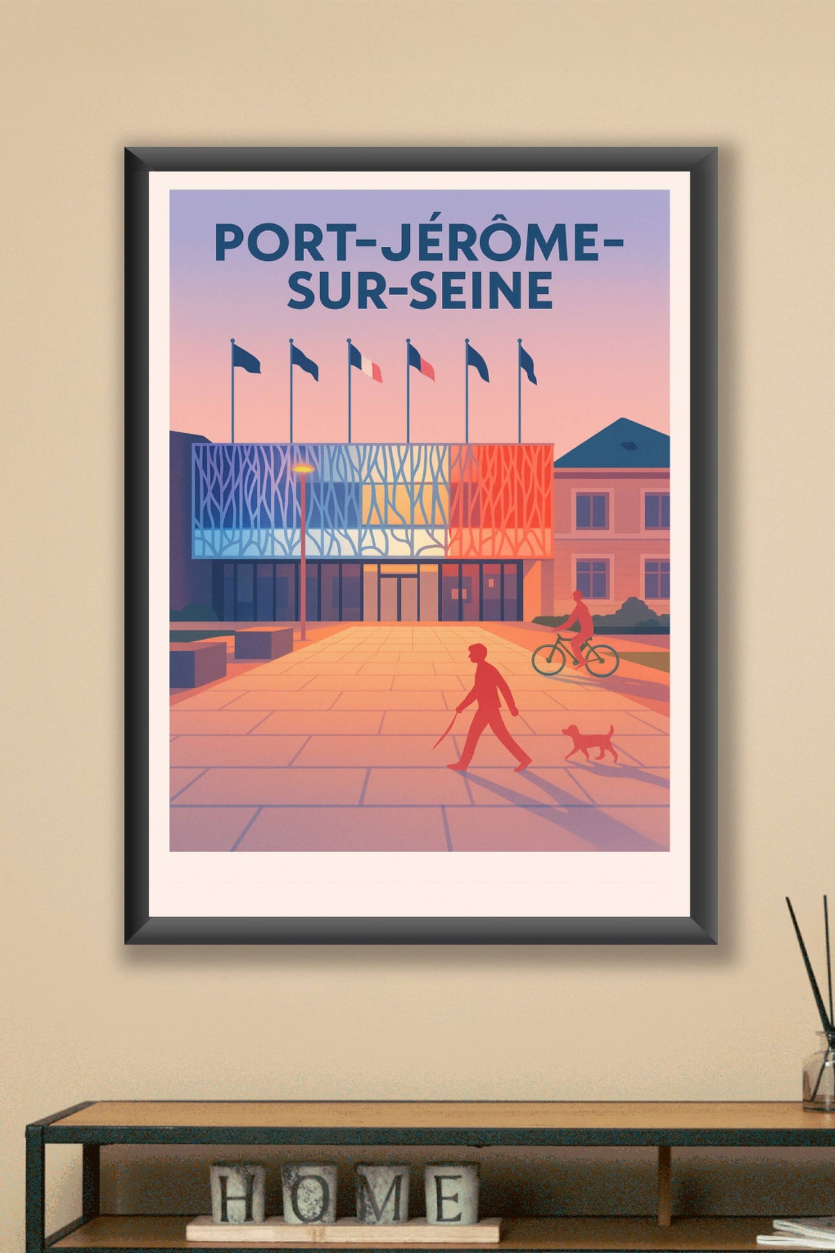 Affiche de Port-Jérôme-sur-Seine - Ambiance paisible et moderne au crépuscule