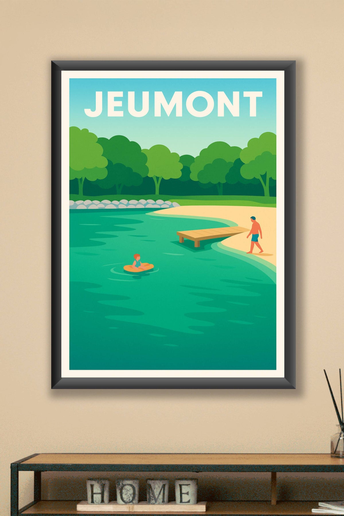 Affiche de Jeumont - Détente au bord de l'eau