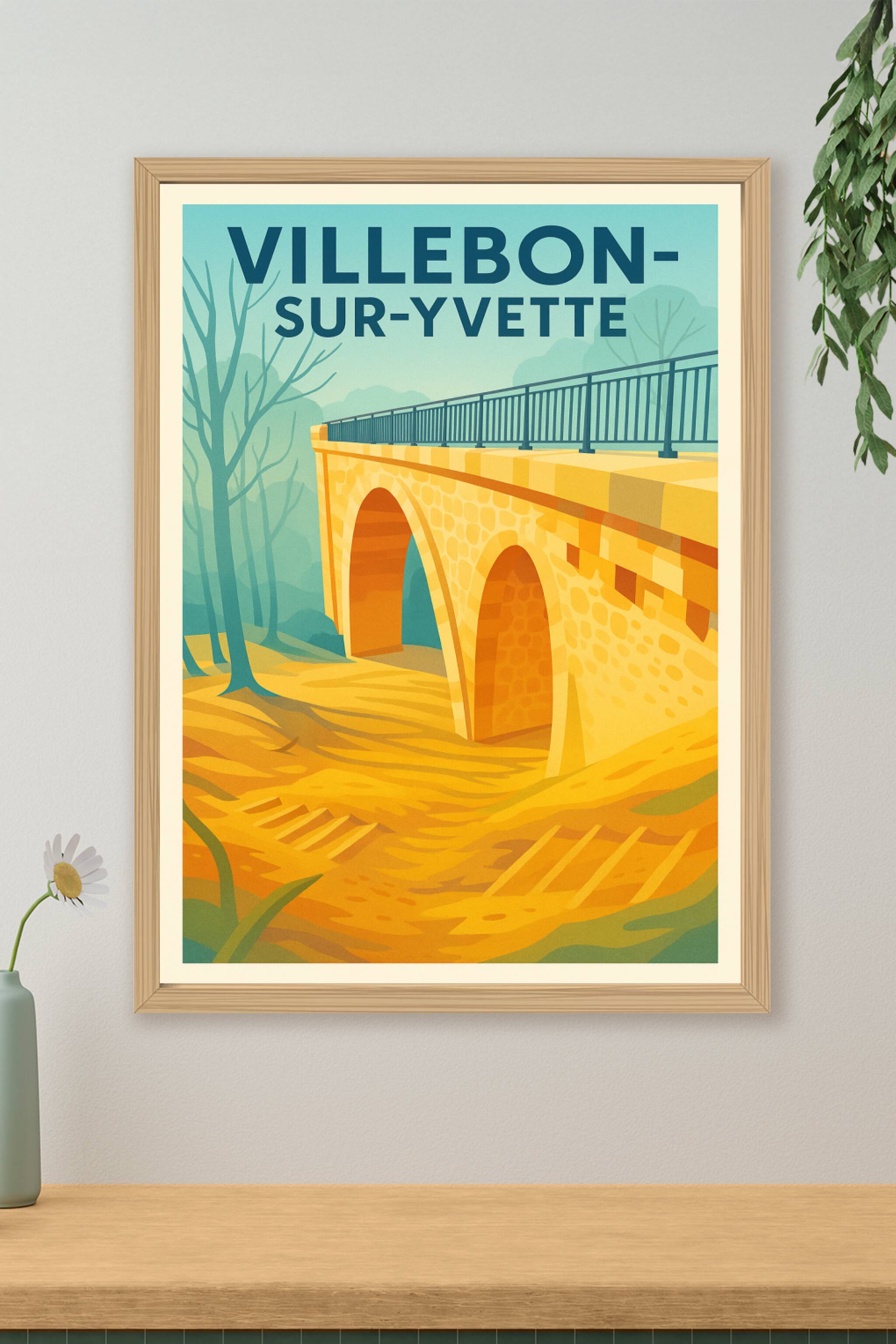Affiche de Villebon-sur-Yvette - L'élégance du patrimoine en illustration