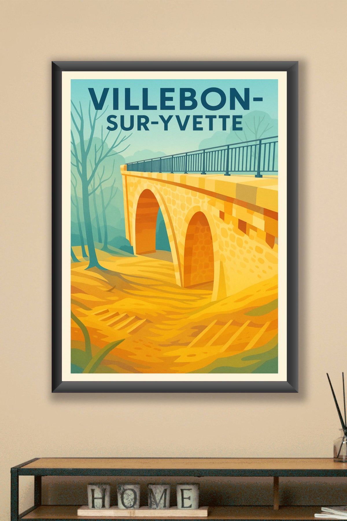 Affiche de Villebon-sur-Yvette - L'élégance du patrimoine en illustration