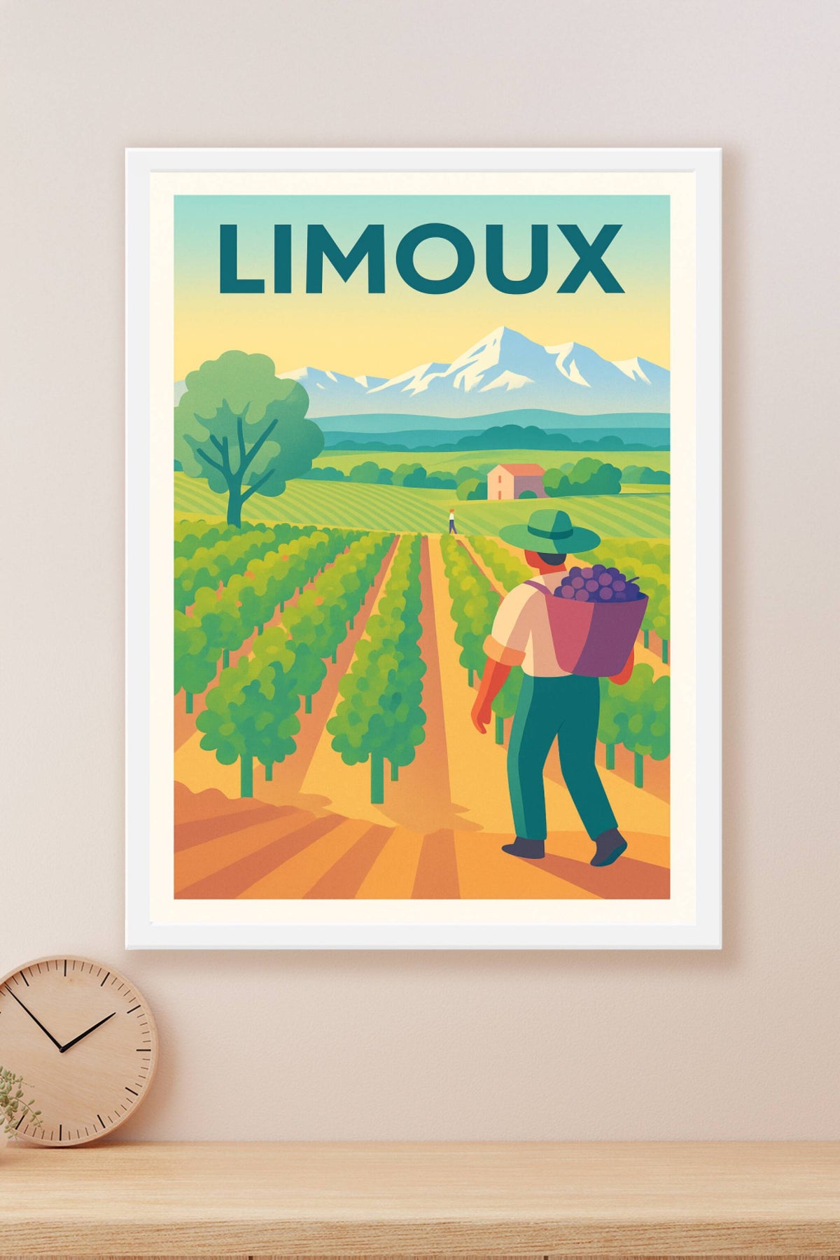 Affiche de Limoux - Terroir et Vignobles ensoleillés