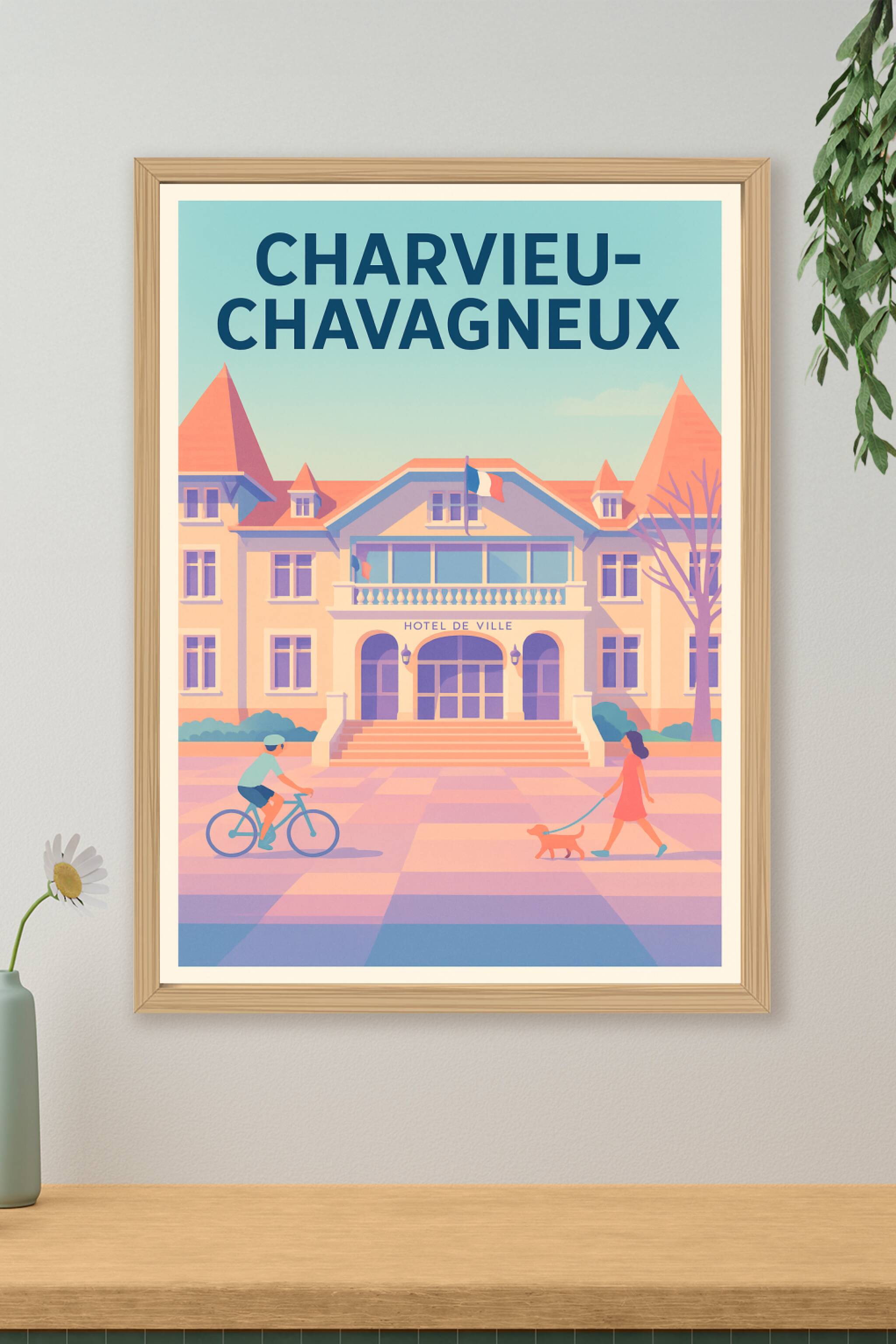 Affiche de Charvieu-Chavagneux - L'élégance tranquille de la mairie