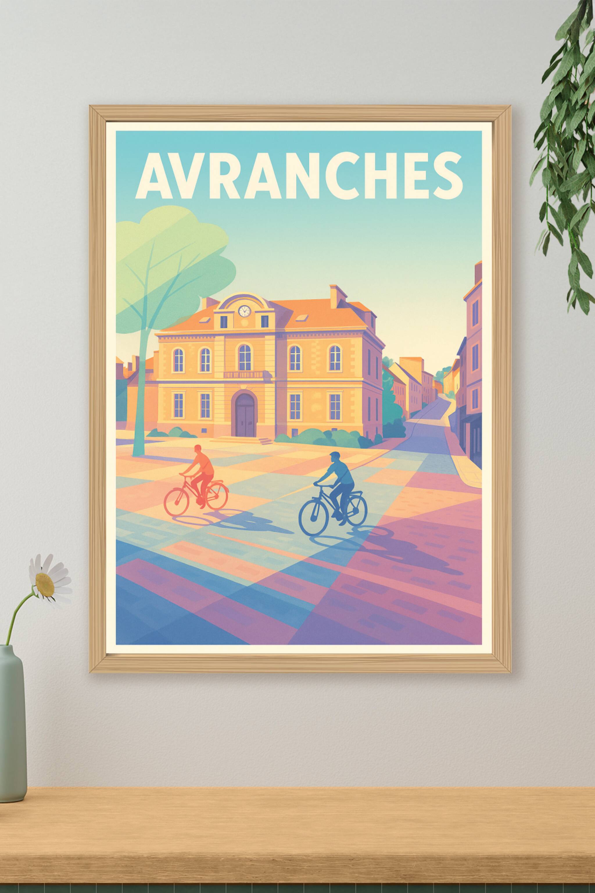 Affiche de Avranches - Harmonie cycliste dans la ville historique