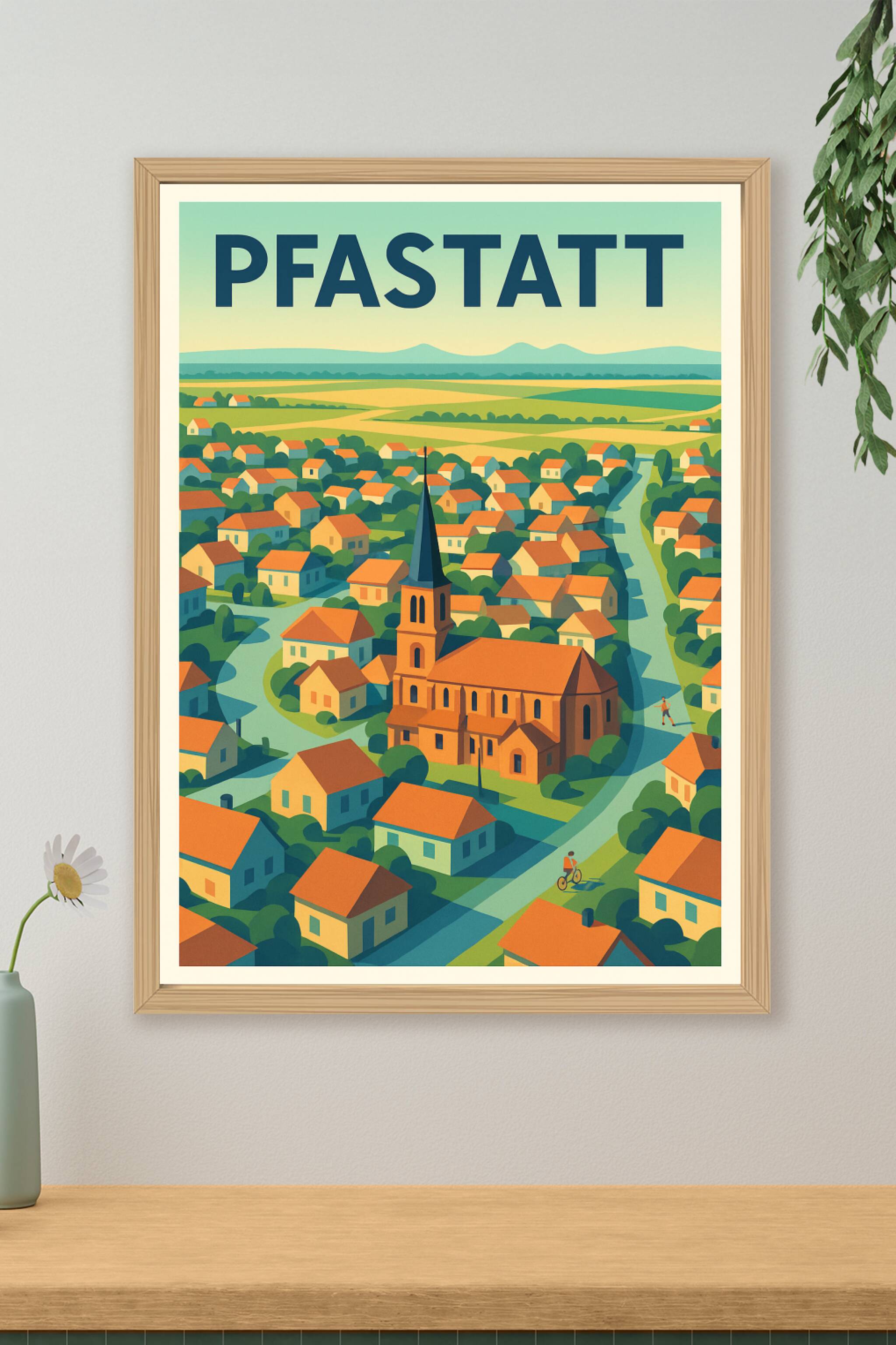Affiche de Pfastatt - Village pittoresque et sérénité alsacienne