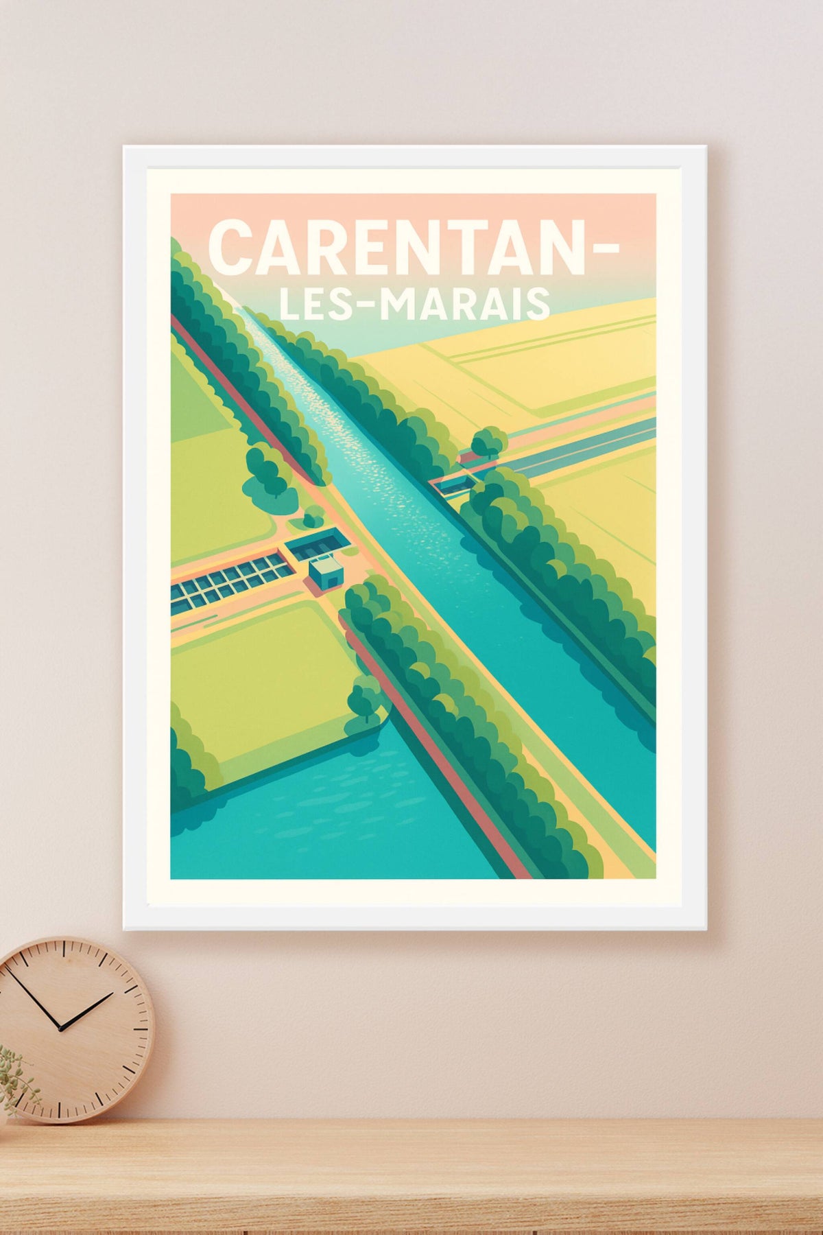 Affiche de Carentan-les-Marais - Harmonie naturelle et lignes d'eau