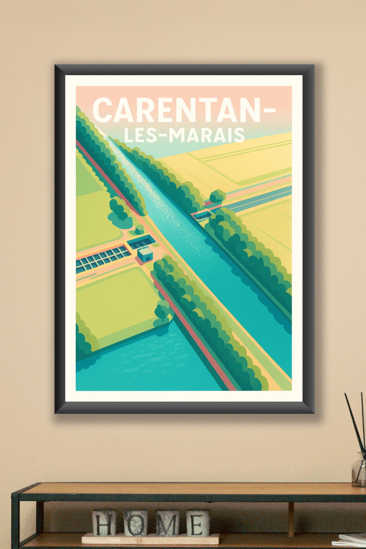 Affiche de Carentan-les-Marais - Harmonie naturelle et lignes d'eau
