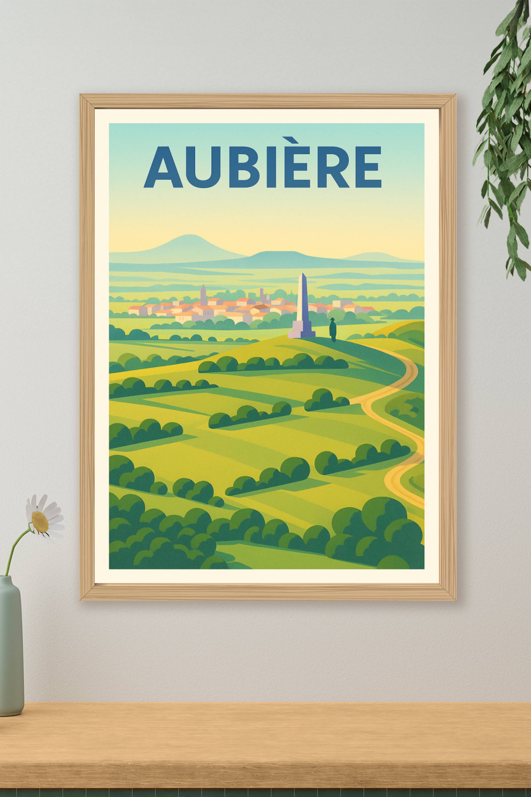 Affiche de Aubière - Horizons paisibles et campagne verdoyante