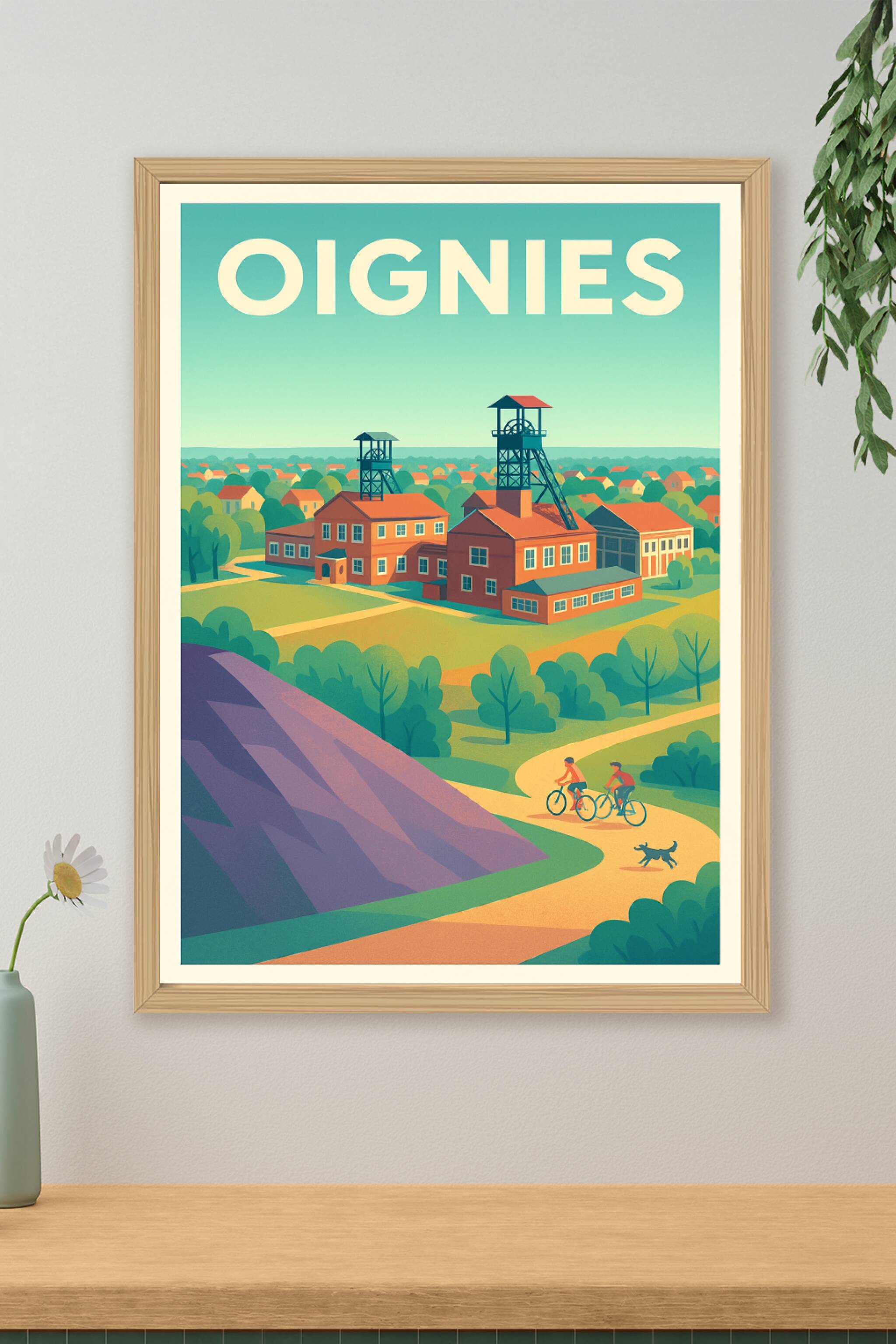 Affiche de Oignies - Charme industriel et nature apaisante