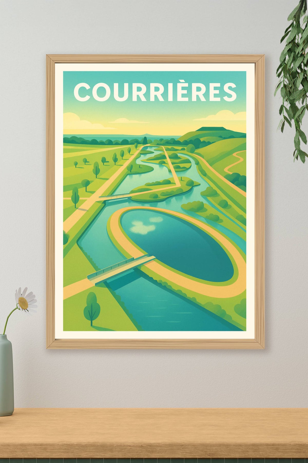 Affiche de Courrières - Harmonie naturelle au fil de l'eau