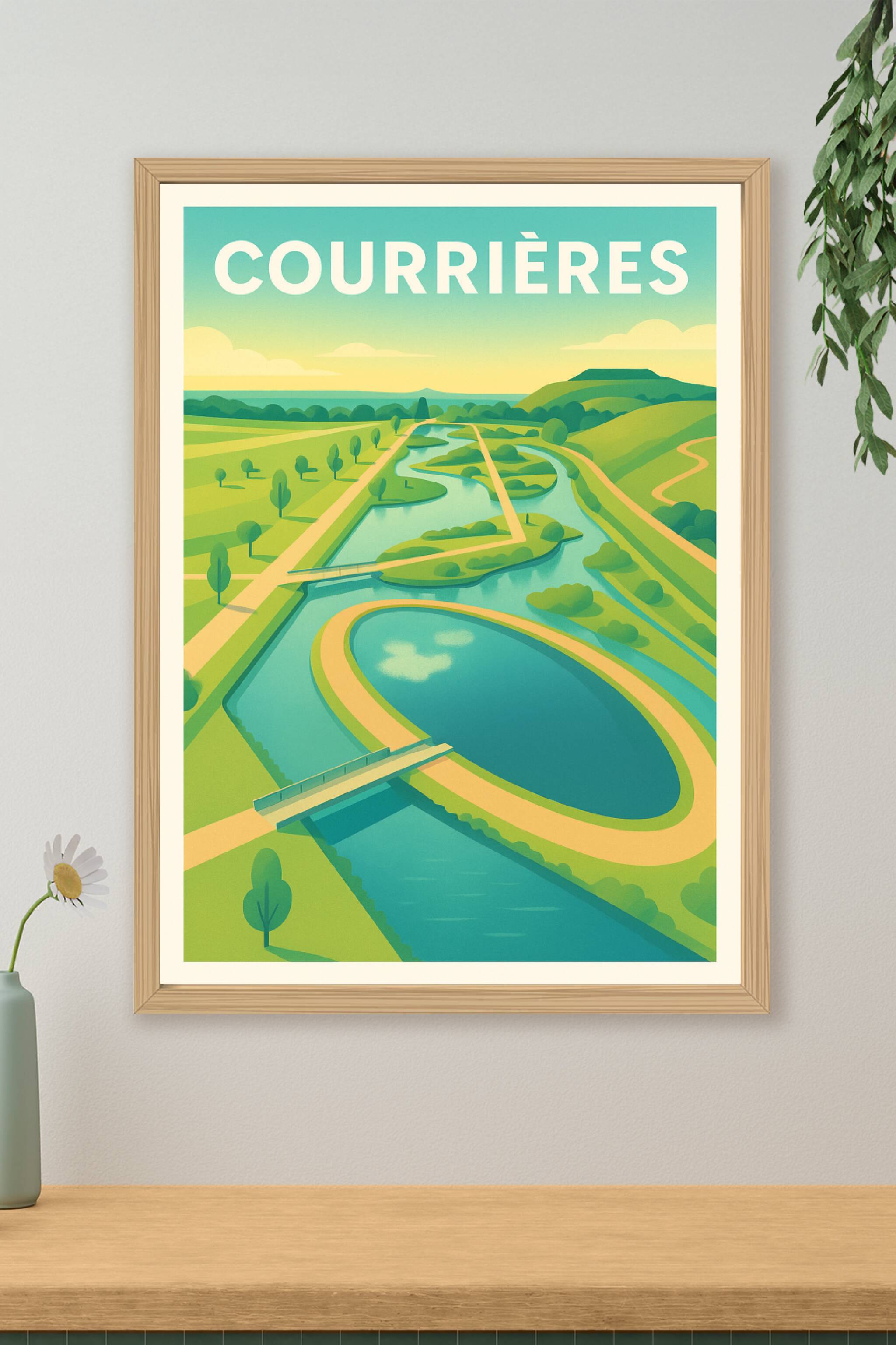 Affiche de Courrières - Harmonie naturelle au fil de l'eau
