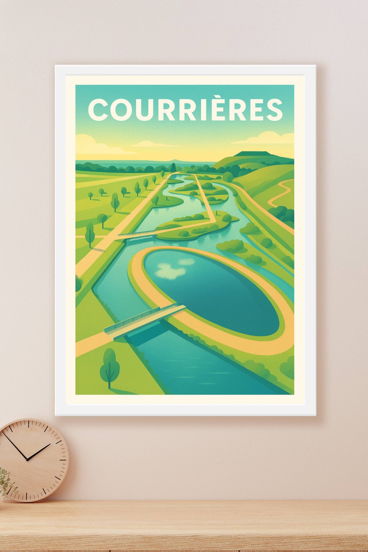 Affiche de Courrières - Harmonie naturelle au fil de l'eau