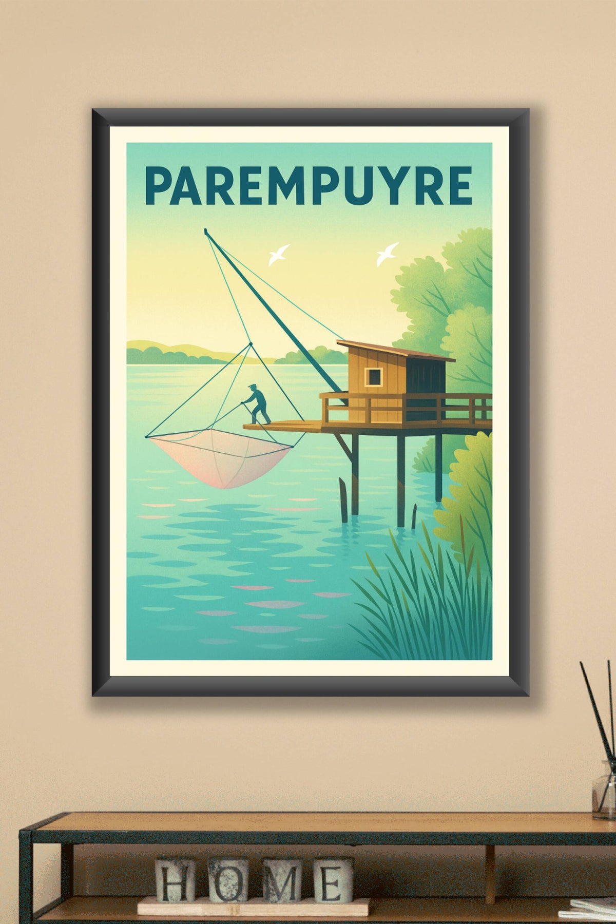 Affiche de Parempuyre - Le charme tranquille du carrelet sur la Dordogne