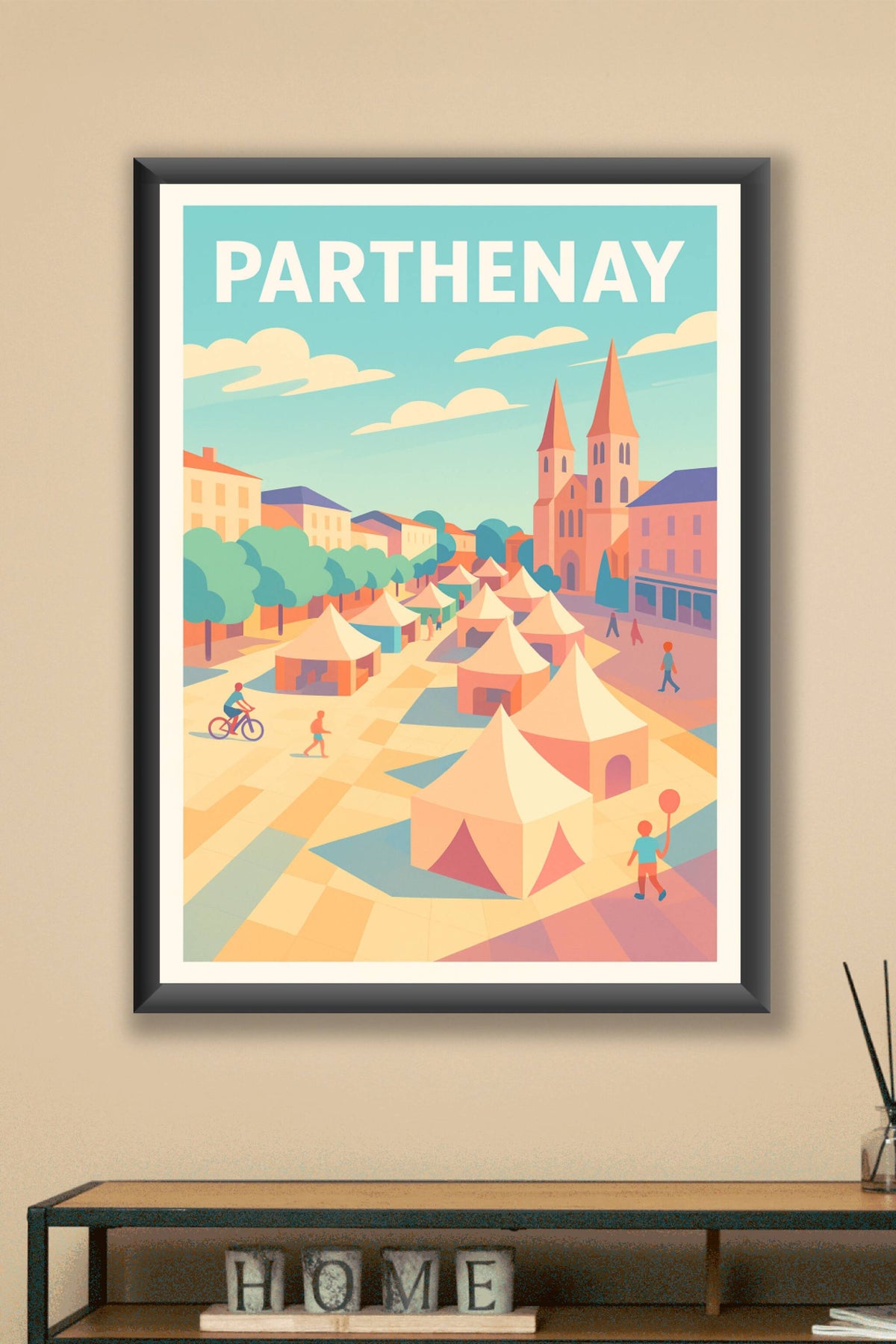 Affiche de Parthenay - L'animation chaleureuse de la ville médiévale