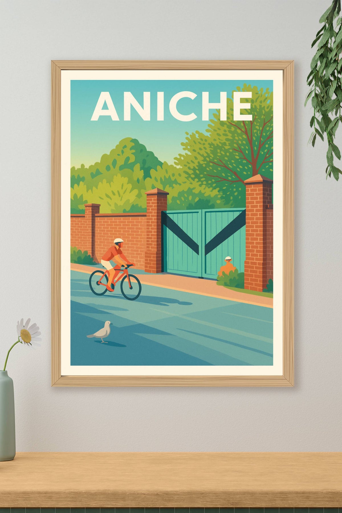 Affiche de Aniche - Douce balade en vélo sous le soleil