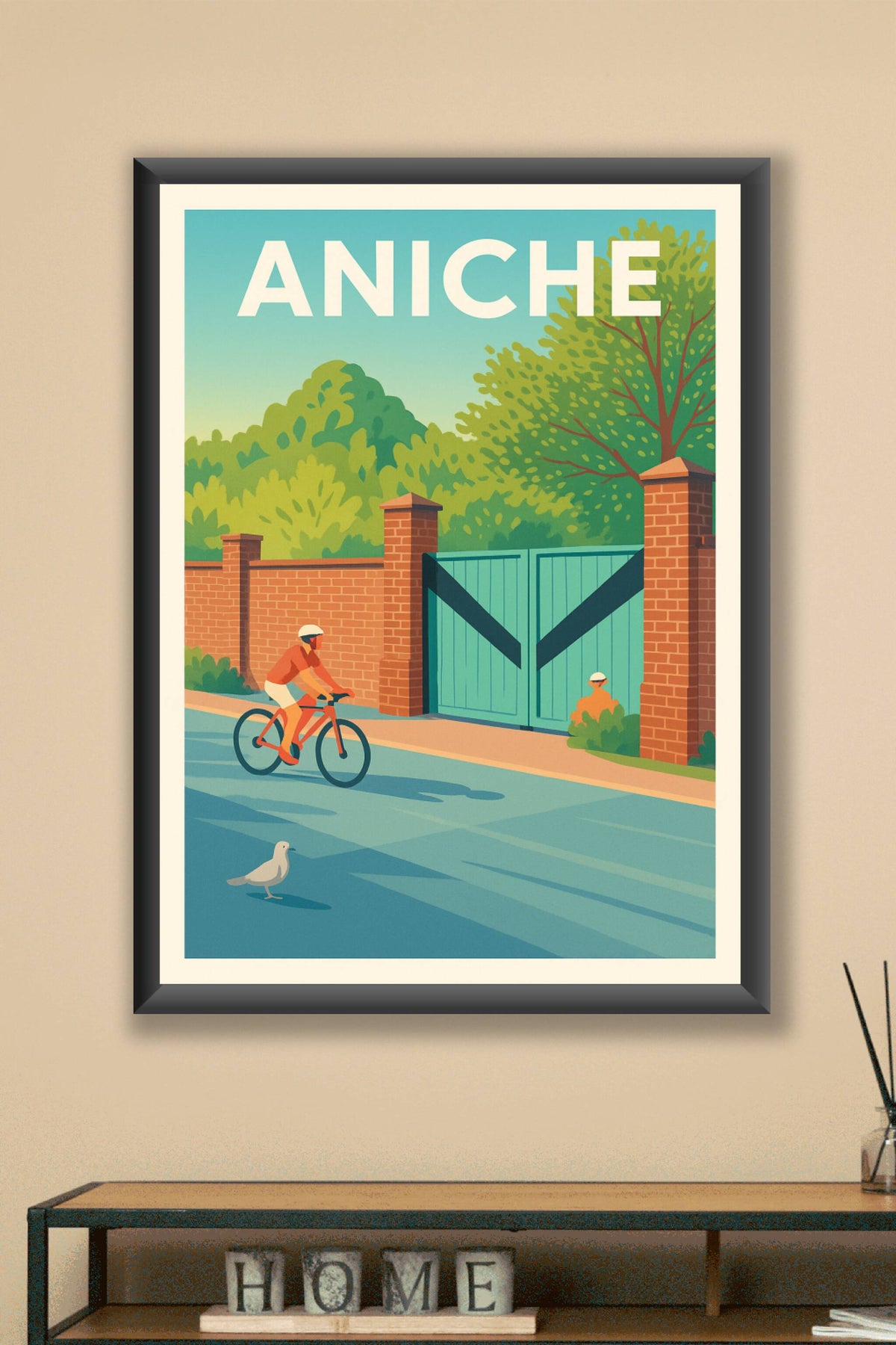Affiche de Aniche - Douce balade en vélo sous le soleil