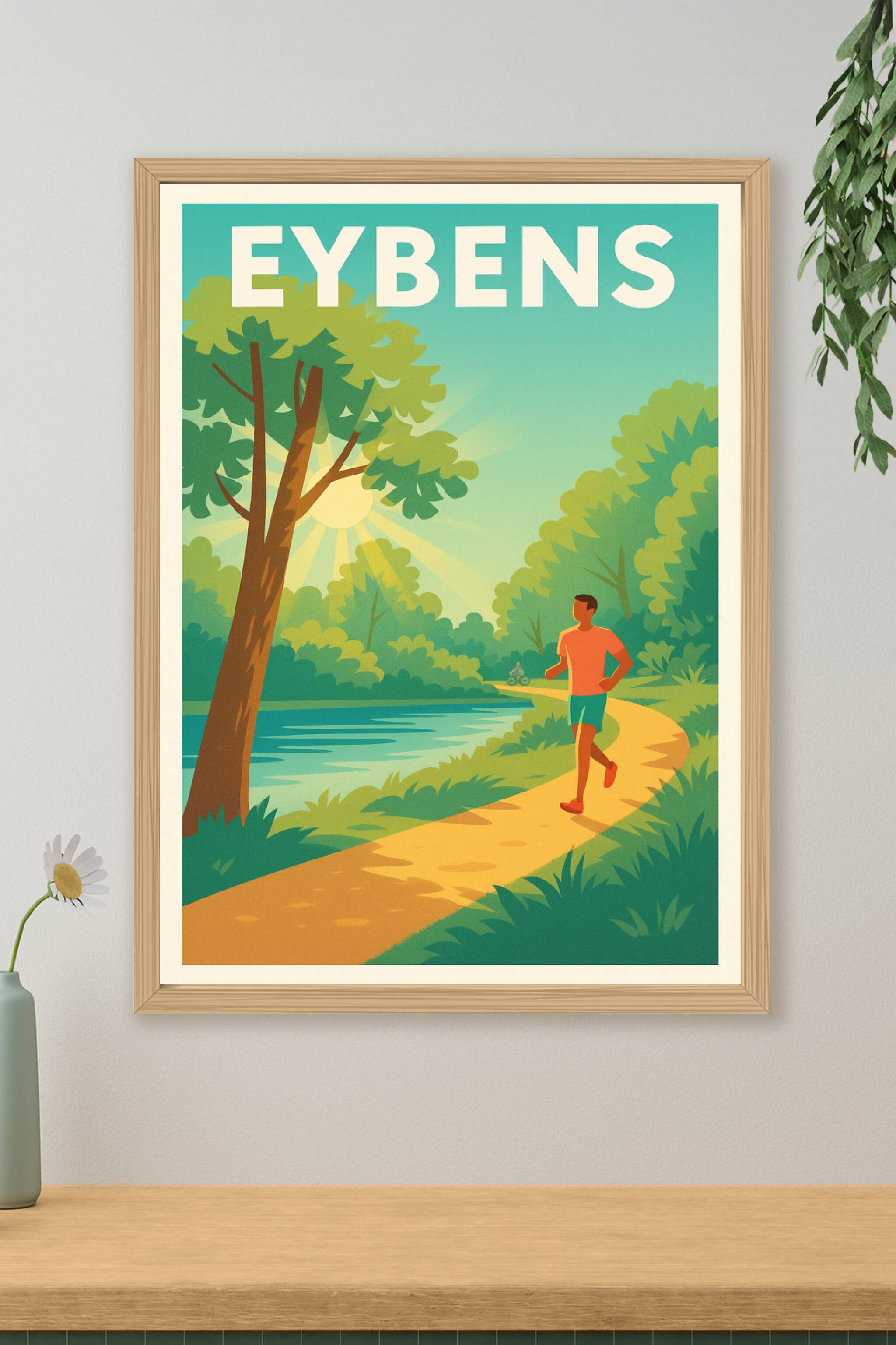 Affiche de Eybens - Promenade ensoleillée au bord de l'eau
