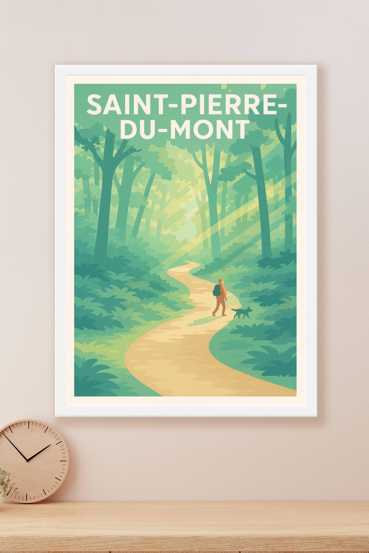 Affiche de Saint-Pierre-du-Mont - Invitation à la promenade en forêt