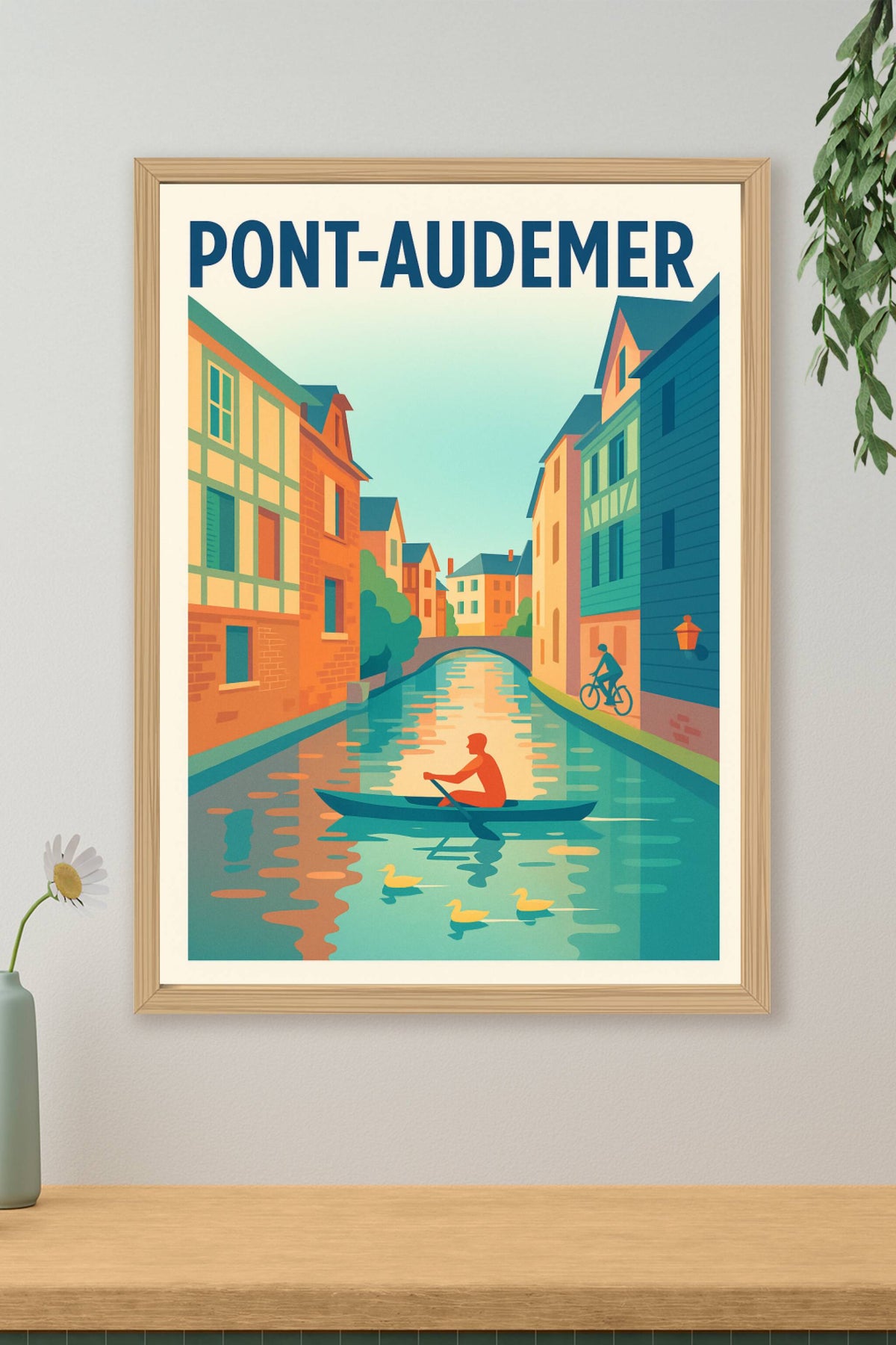 Affiche de Pont-Audemer - Charme paisible des canaux normands