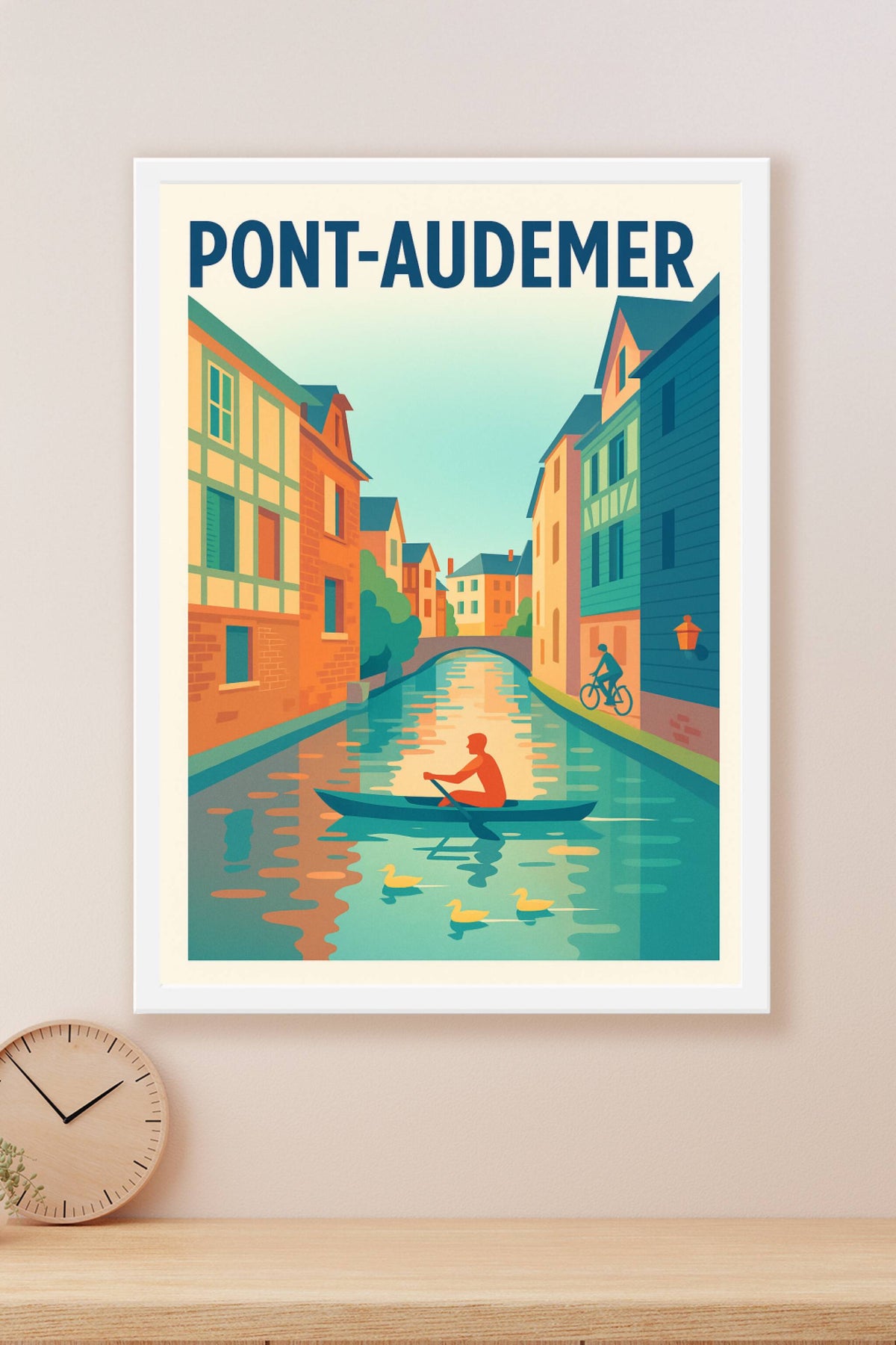 Affiche de Pont-Audemer - Charme paisible des canaux normands