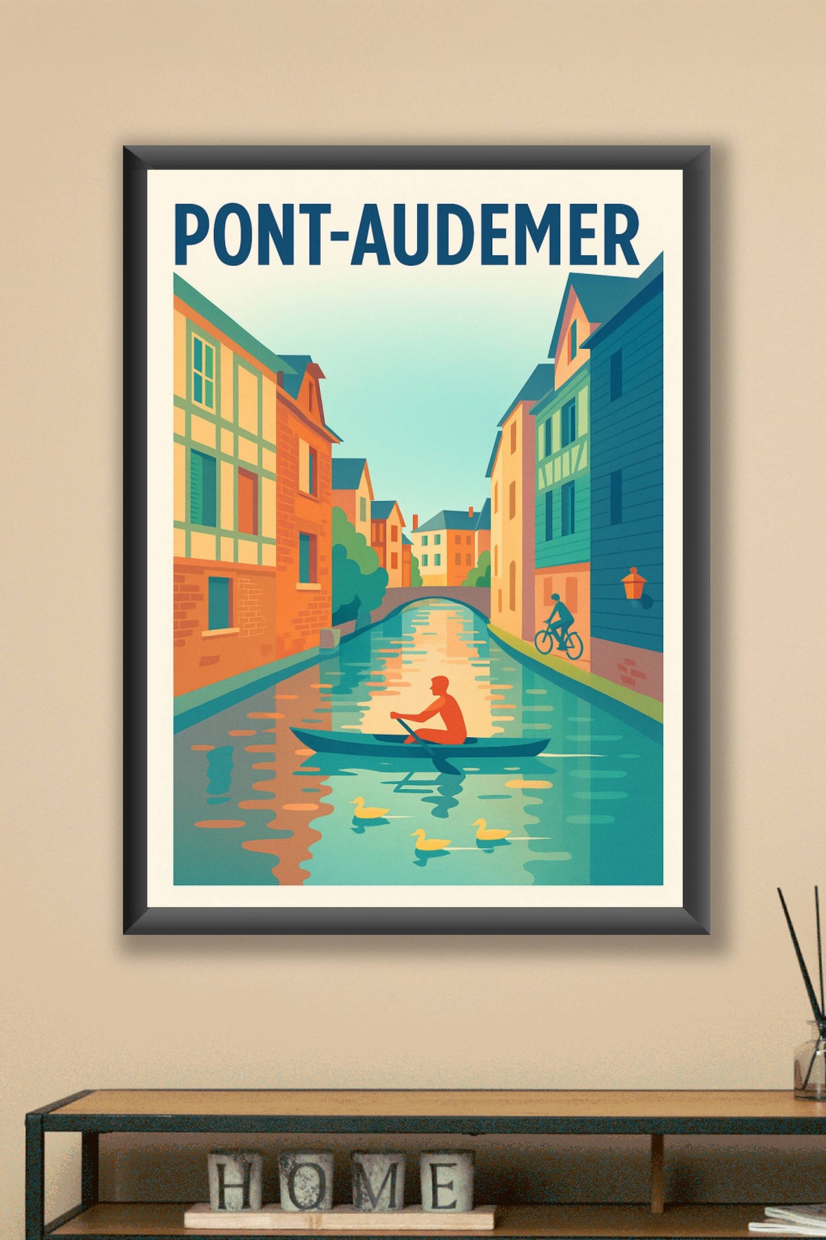 Affiche de Pont-Audemer - Charme paisible des canaux normands