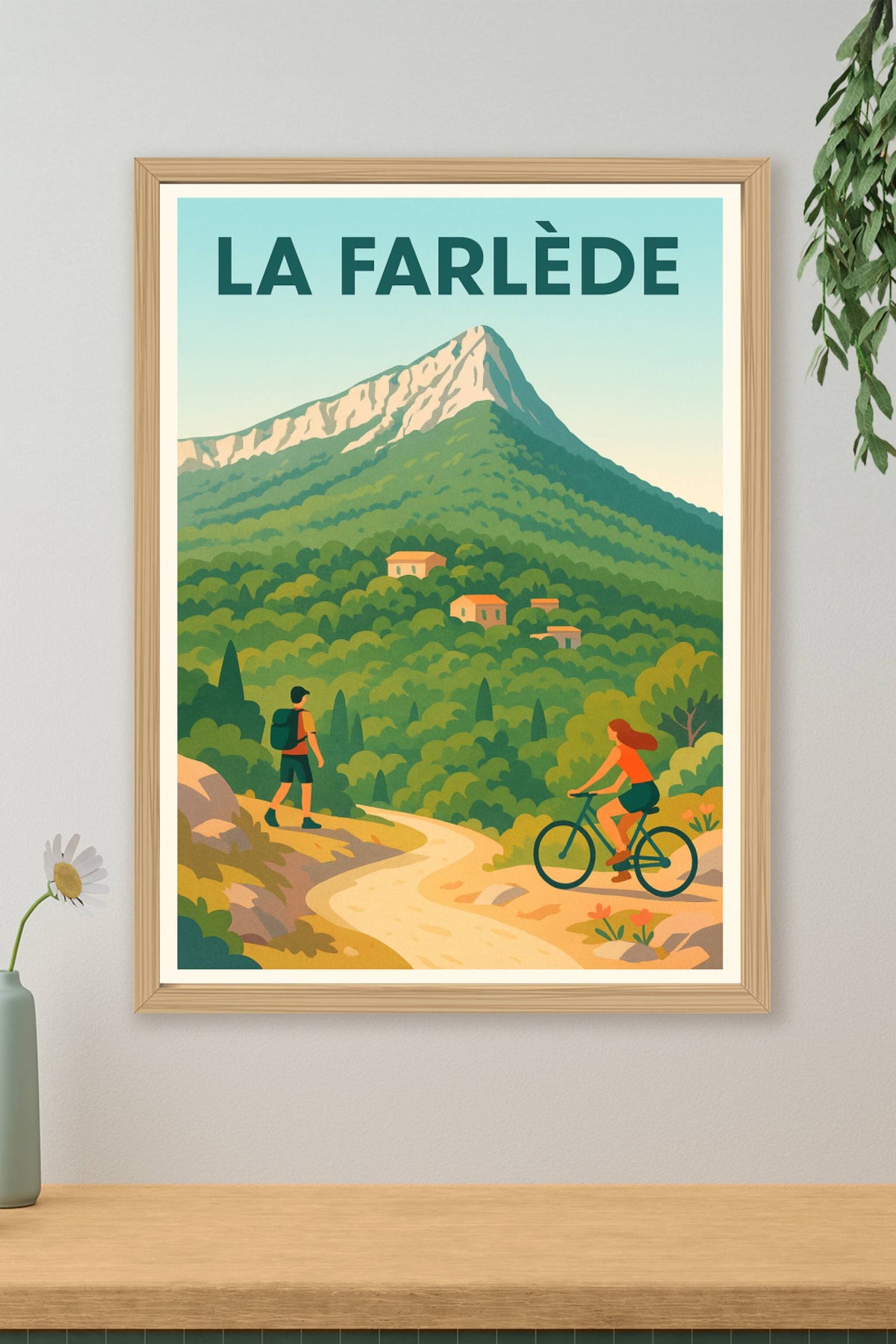 Affiche de La Farlède - Invitation à la randonnée et au vélo en Provence