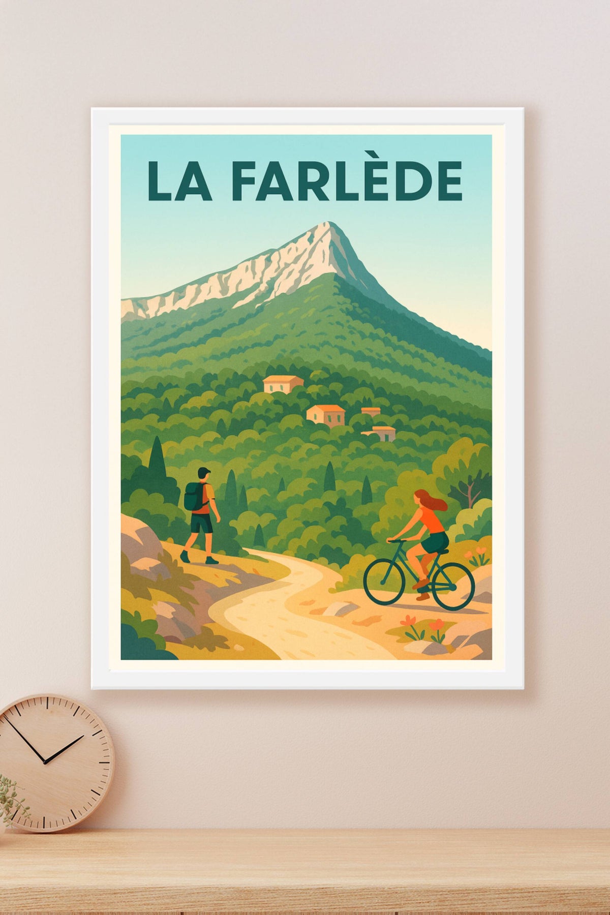 Affiche de La Farlède - Invitation à la randonnée et au vélo en Provence
