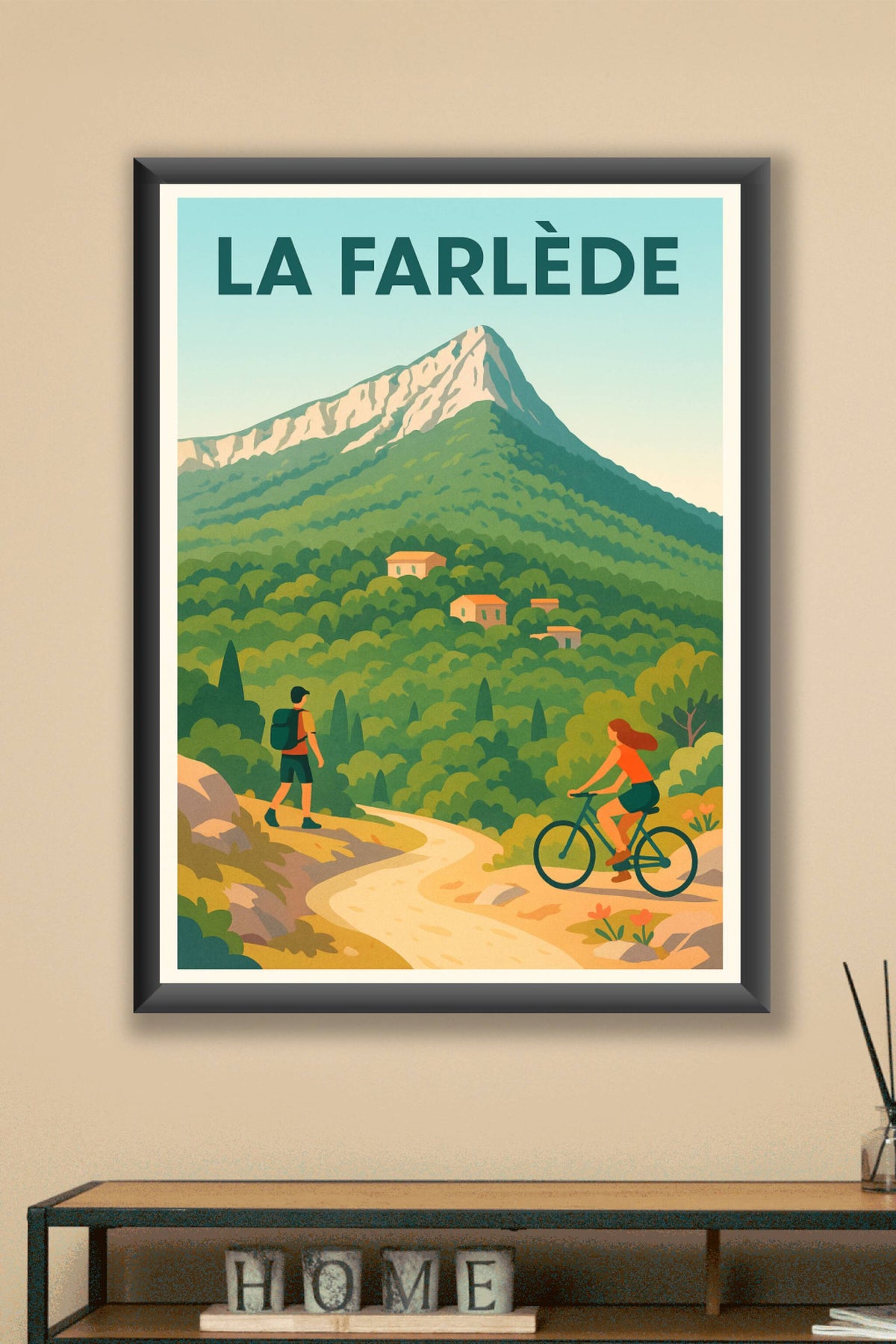 Affiche de La Farlède - Invitation à la randonnée et au vélo en Provence