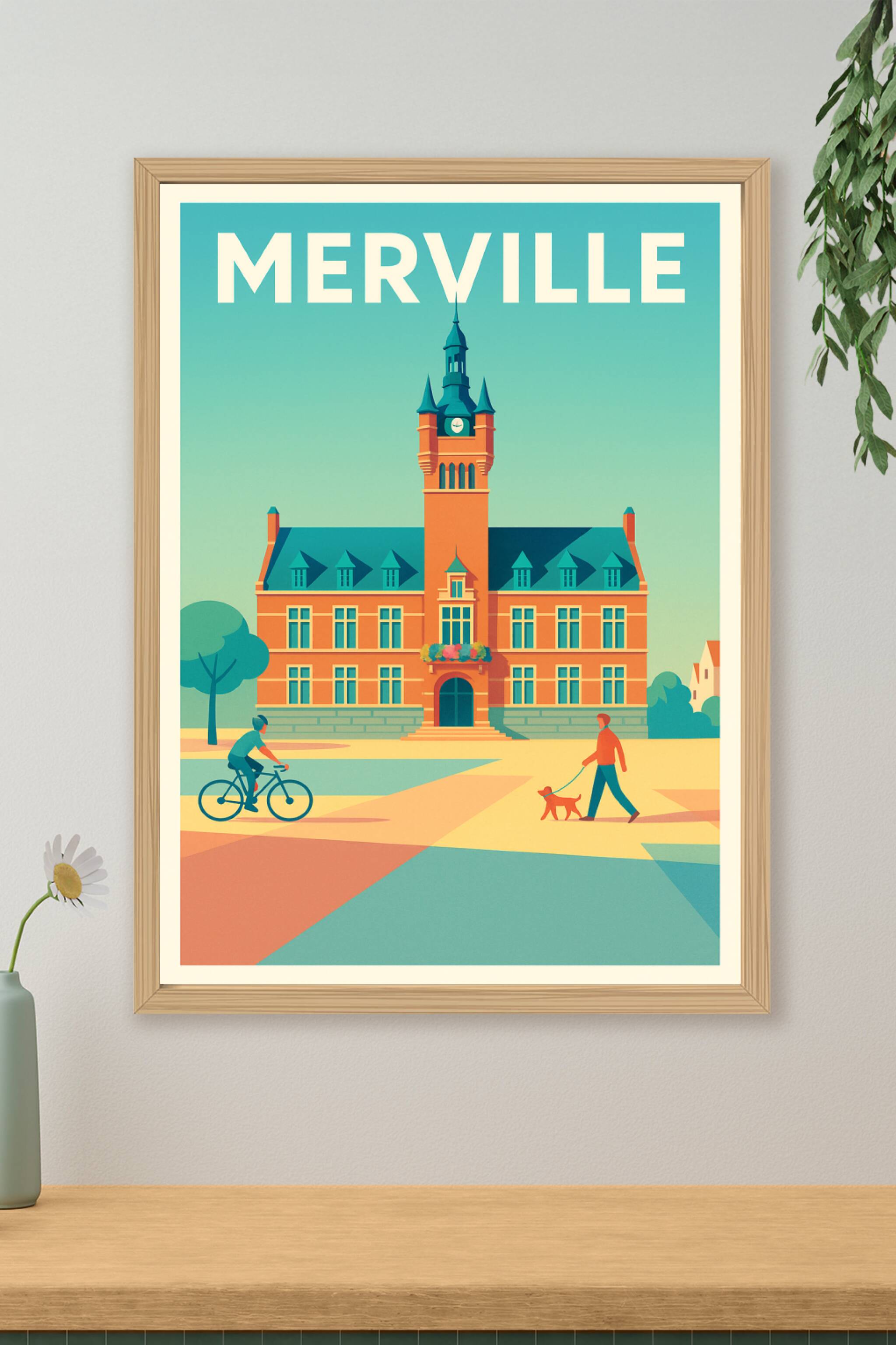 Affiche de Merville - Charme architectural et douceur de vivre