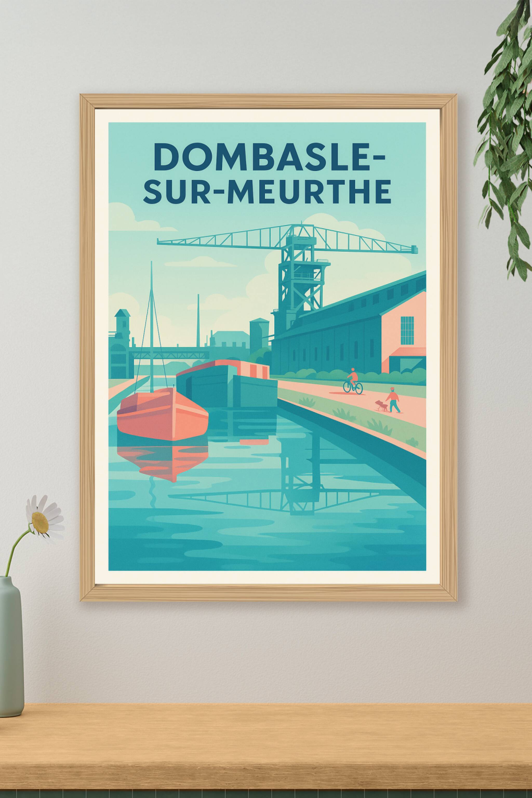 Affiche de Dombasle-sur-Meurthe - Ambiance fluviale et industrielle au bord de l'eau