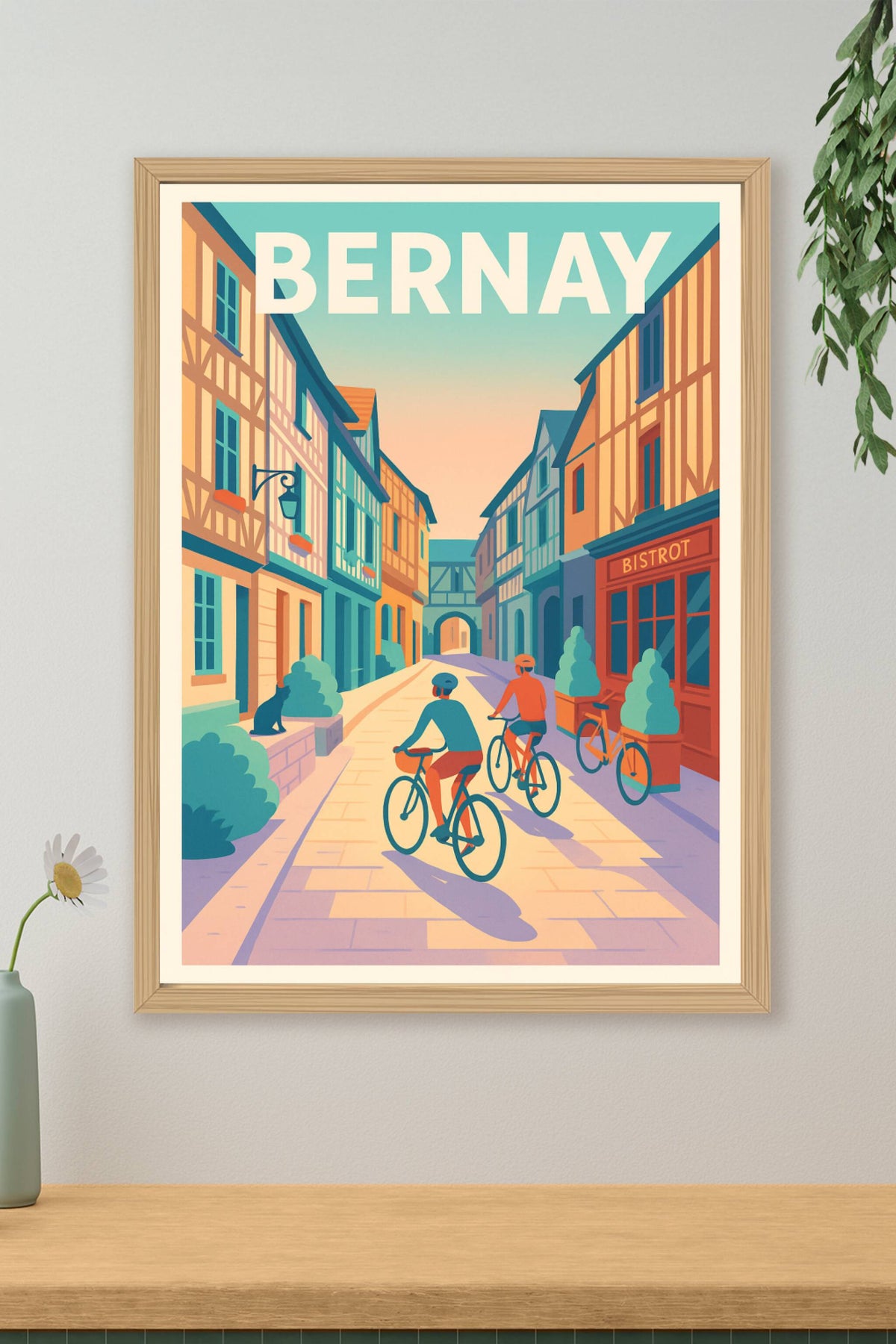 Affiche de Bernay - Balade à vélo au cœur de la ville ancienne