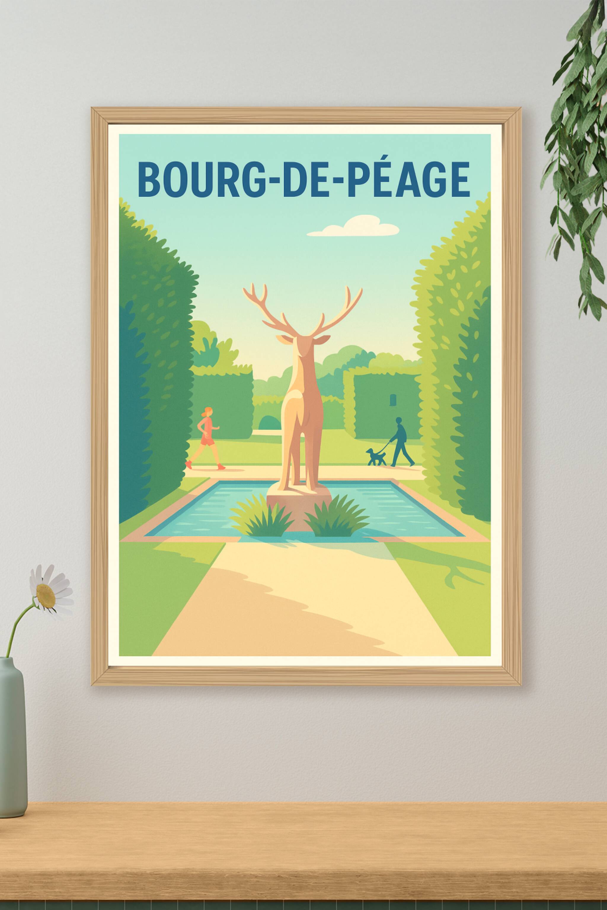 Affiche de Bourg-de-Péage - Harmonie verte et sérénité urbaine