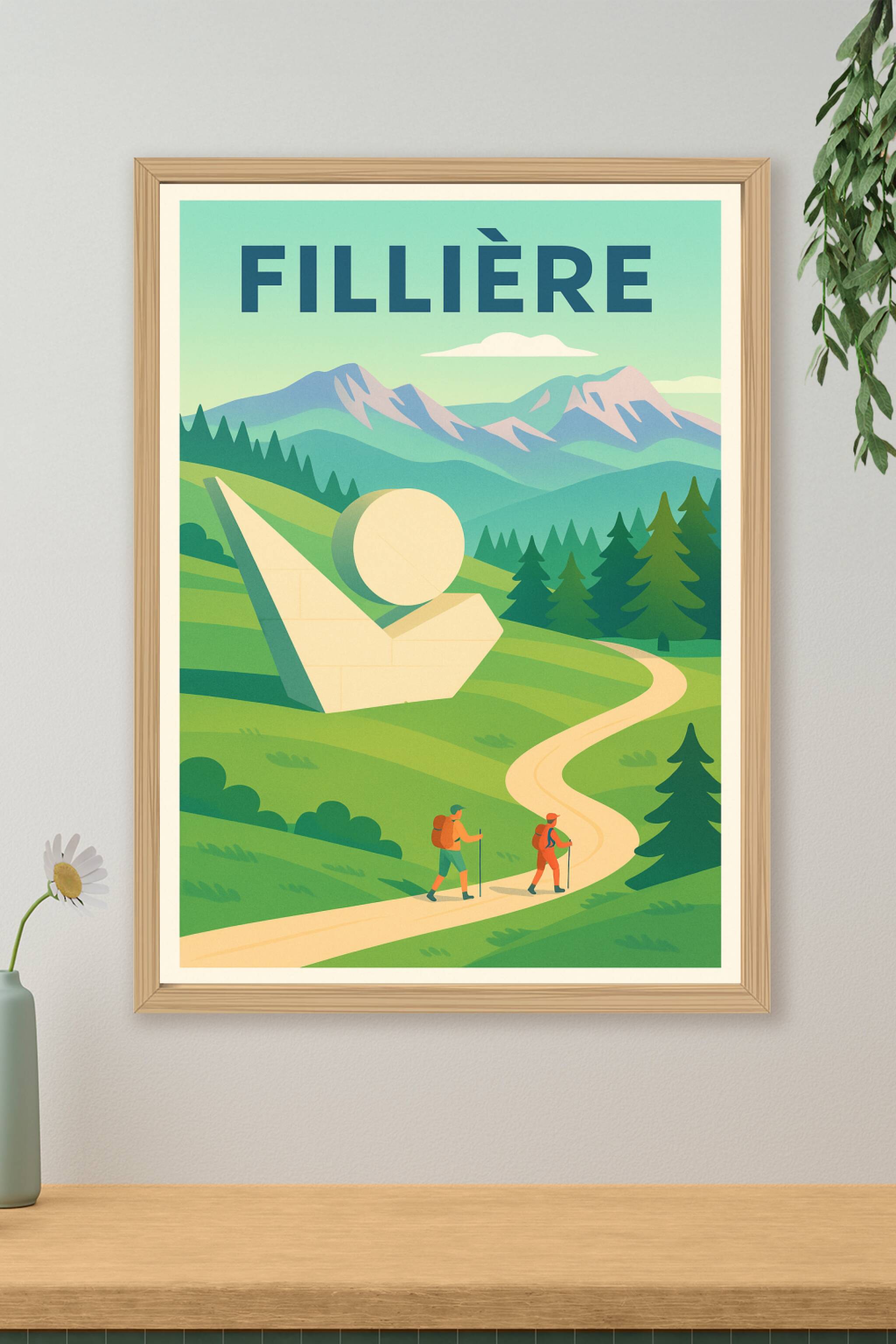 Affiche de Fillière - Invitation à la randonnée en pleine nature