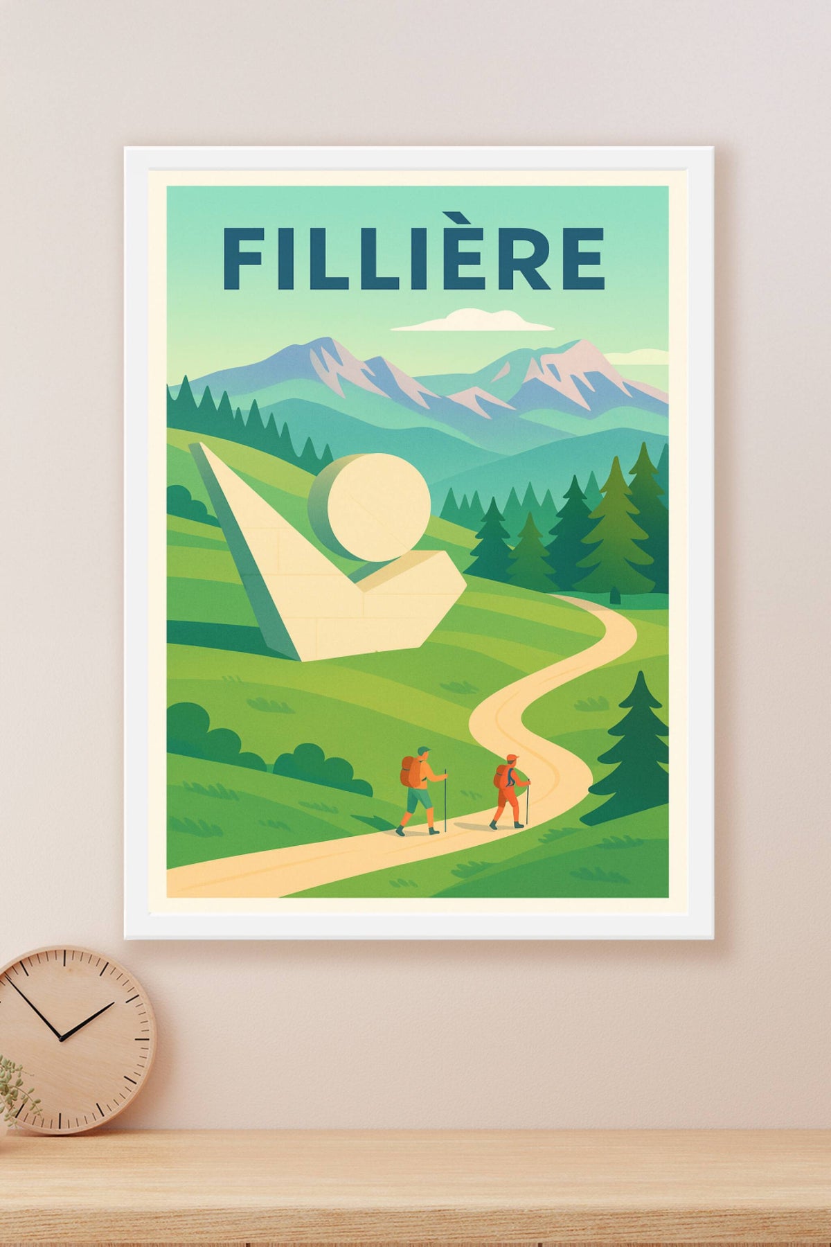 Affiche de Fillière - Invitation à la randonnée en pleine nature