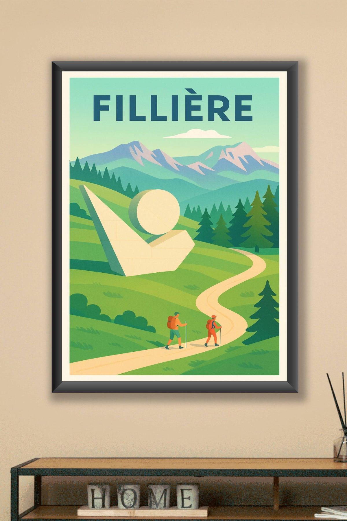 Affiche de Fillière - Invitation à la randonnée en pleine nature