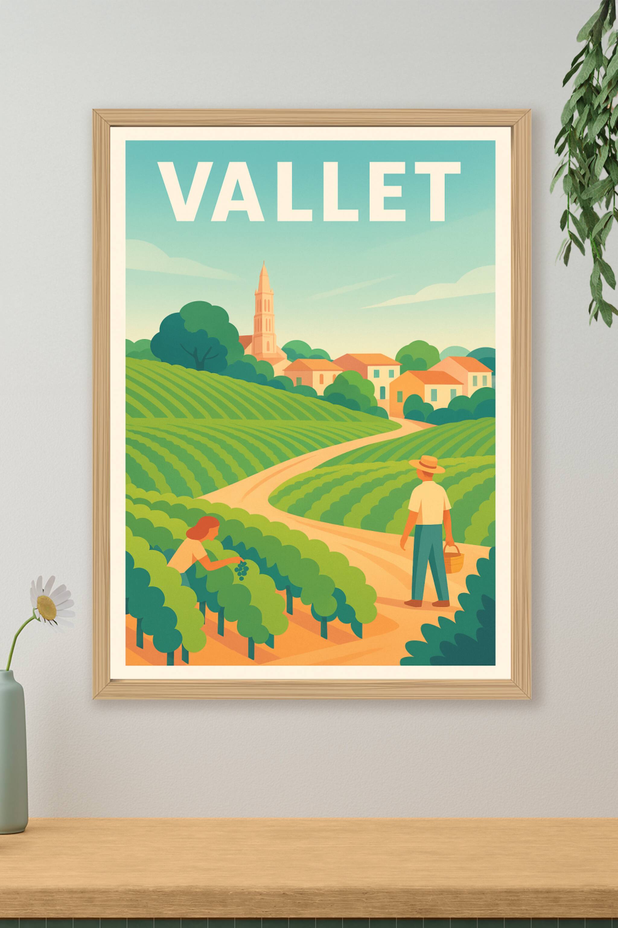 Affiche de Vallet - L'élégance viticole à l'état pur