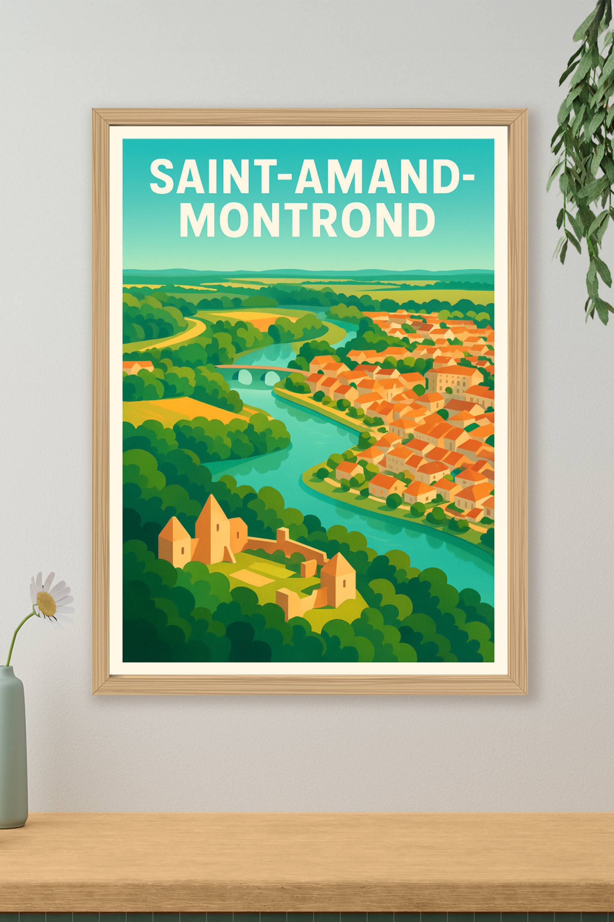 Affiche de Saint-Amand-Montrond - Charme et nature au bord de l'eau