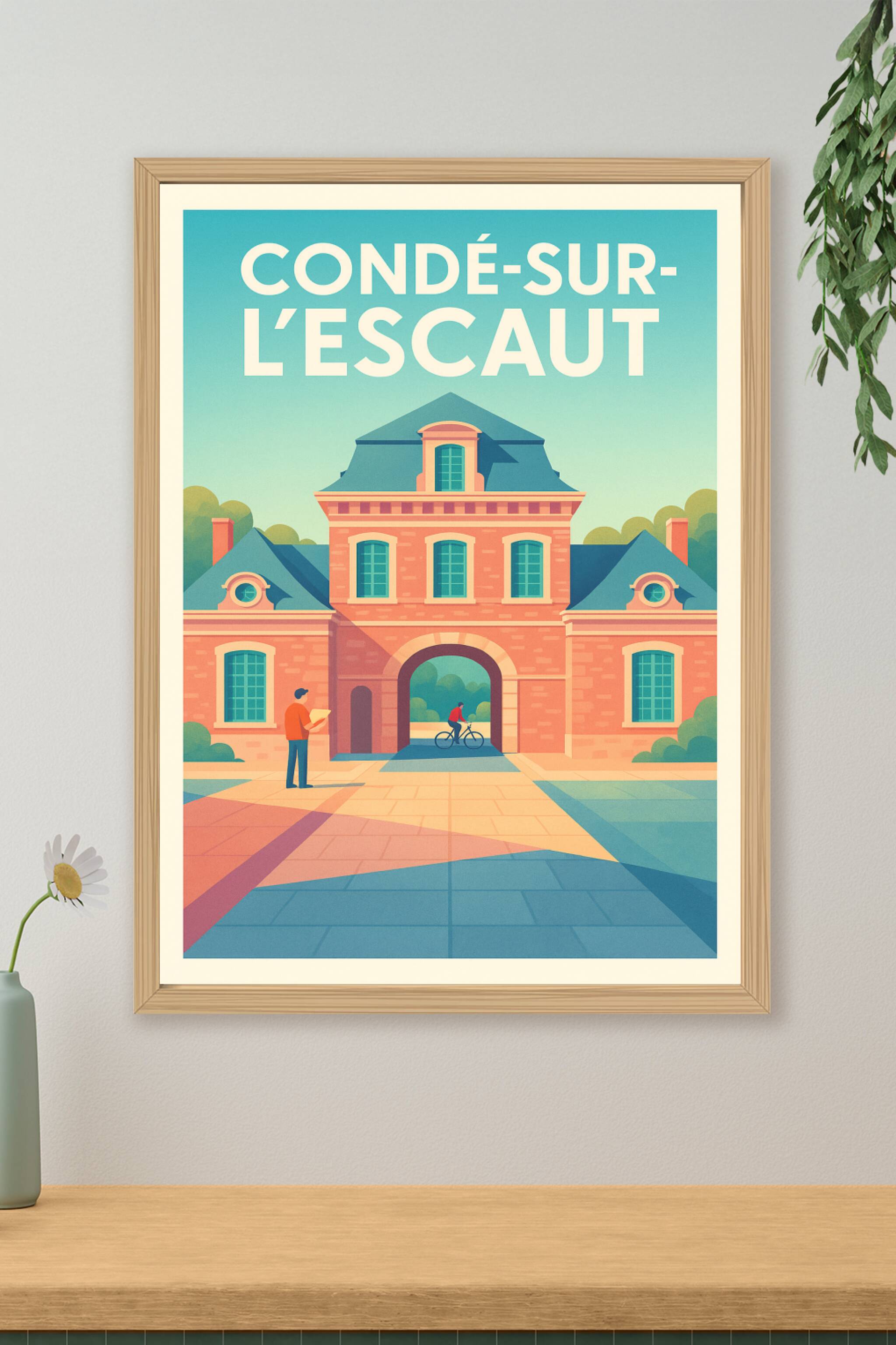 Affiche de Condé-sur-l'Escaut - Charme et architecture en lumière