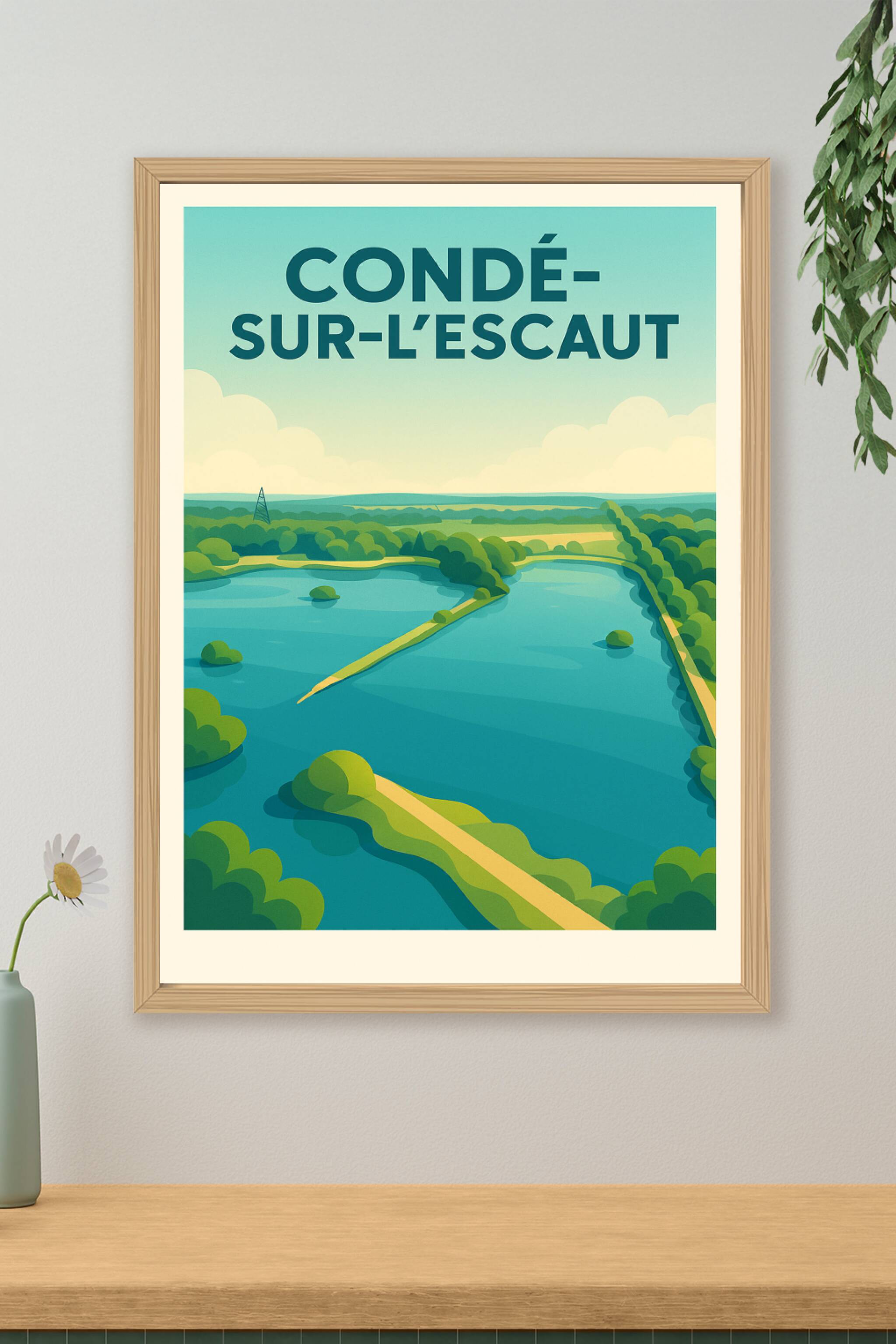 Affiche de Condé-sur-l'Escaut - Harmonie entre nature et eau