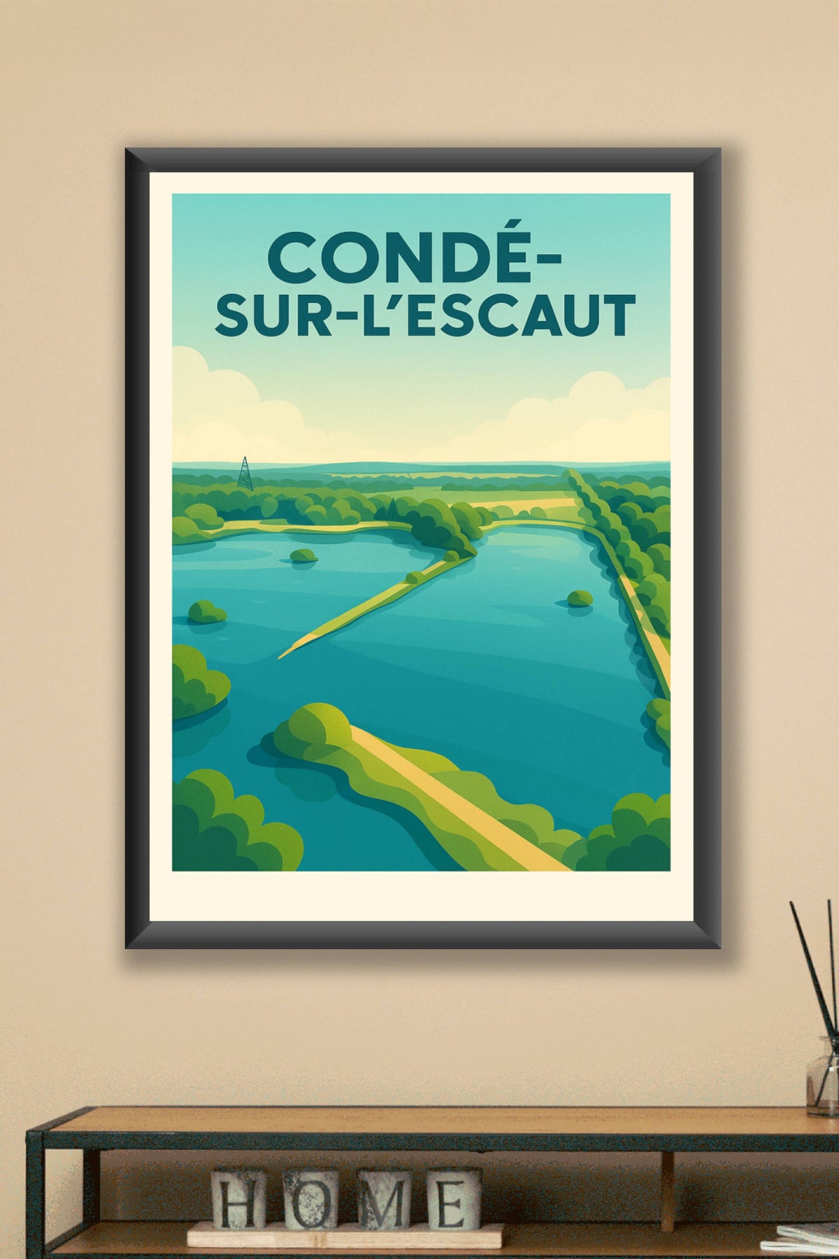 Affiche de Condé-sur-l'Escaut - Harmonie entre nature et eau