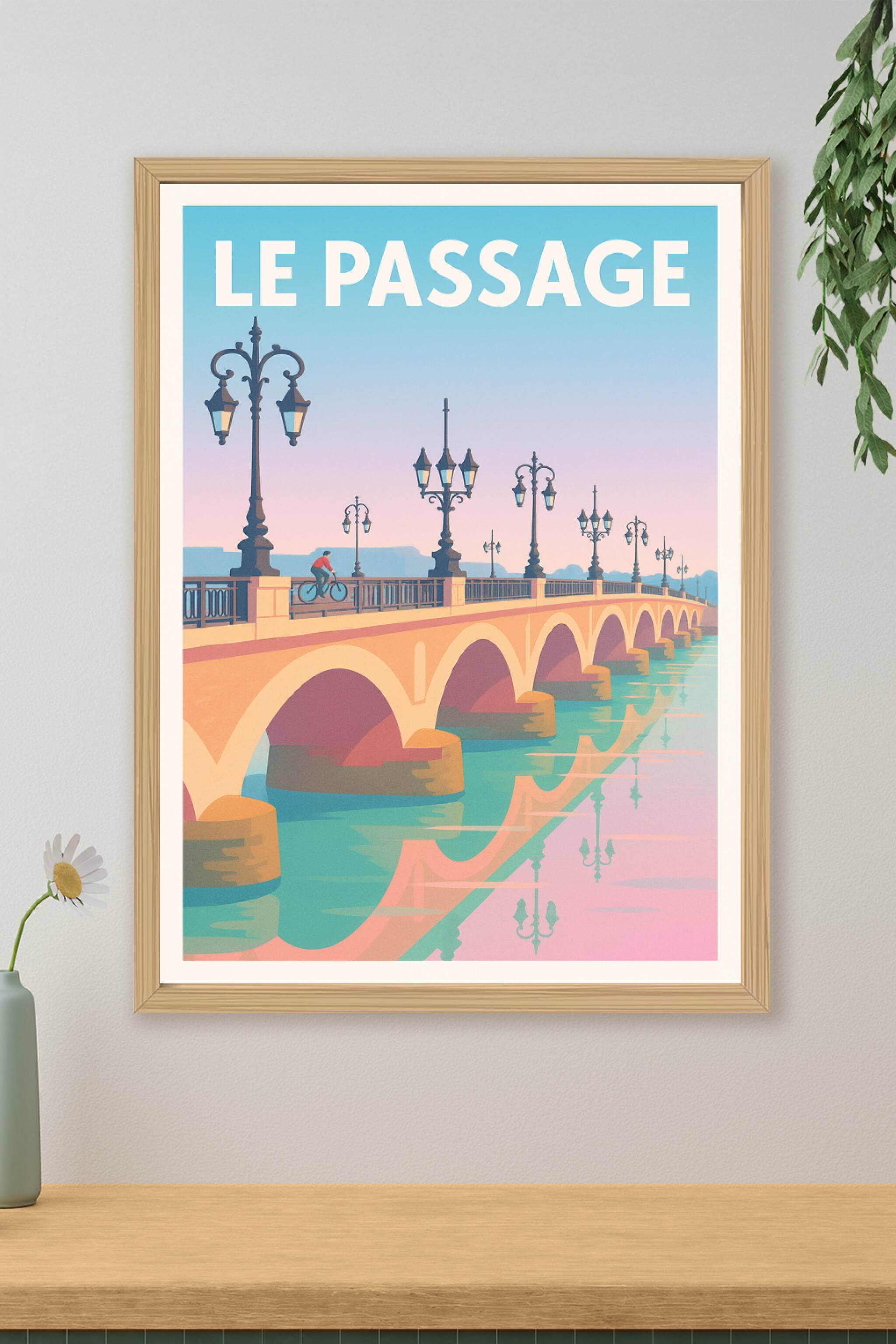 Affiche de Bordeaux - Le Passage entre lumière et reflet