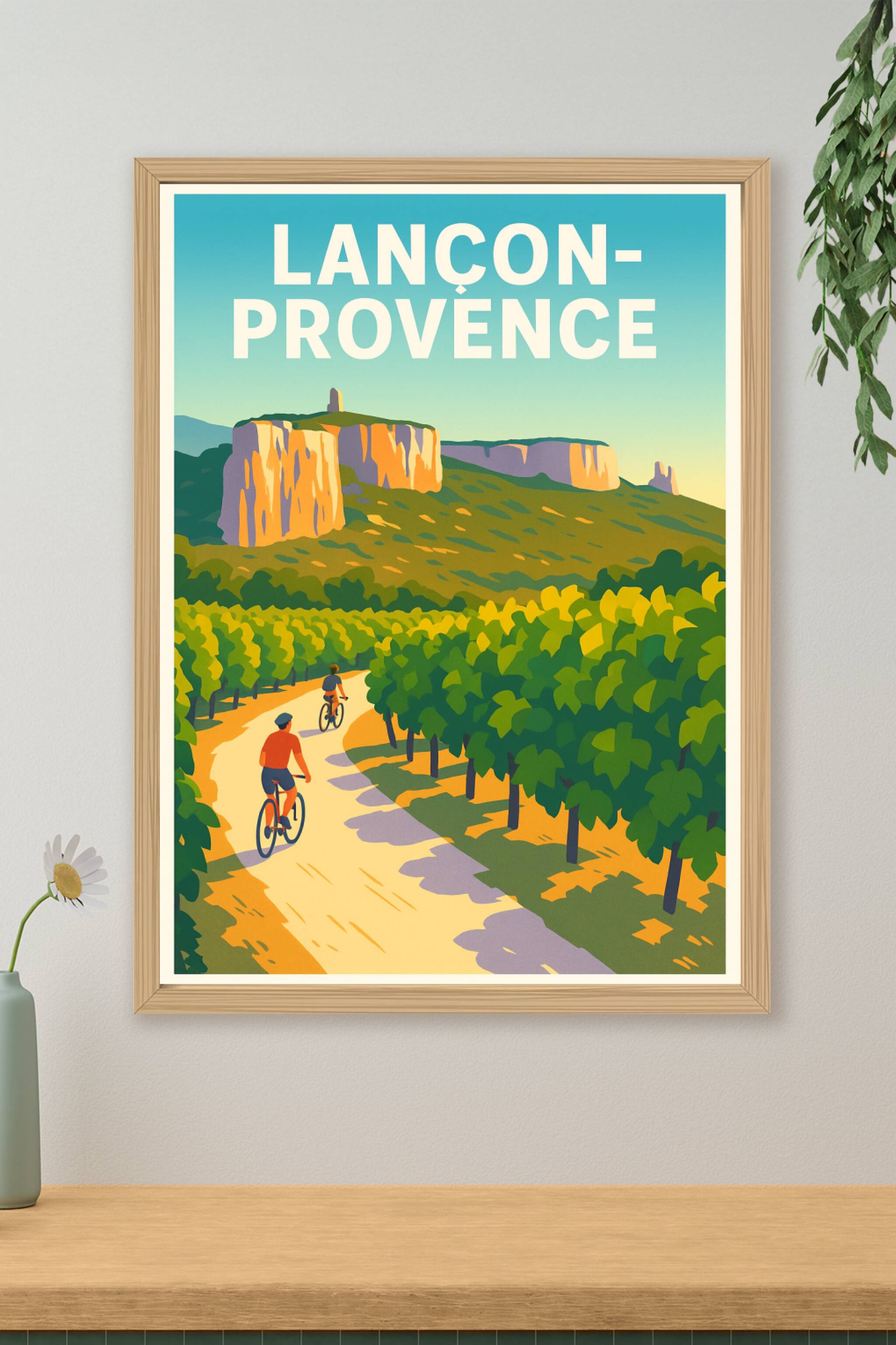Affiche de Lançon-Provence - Promenade à vélo entre vignes et falaises