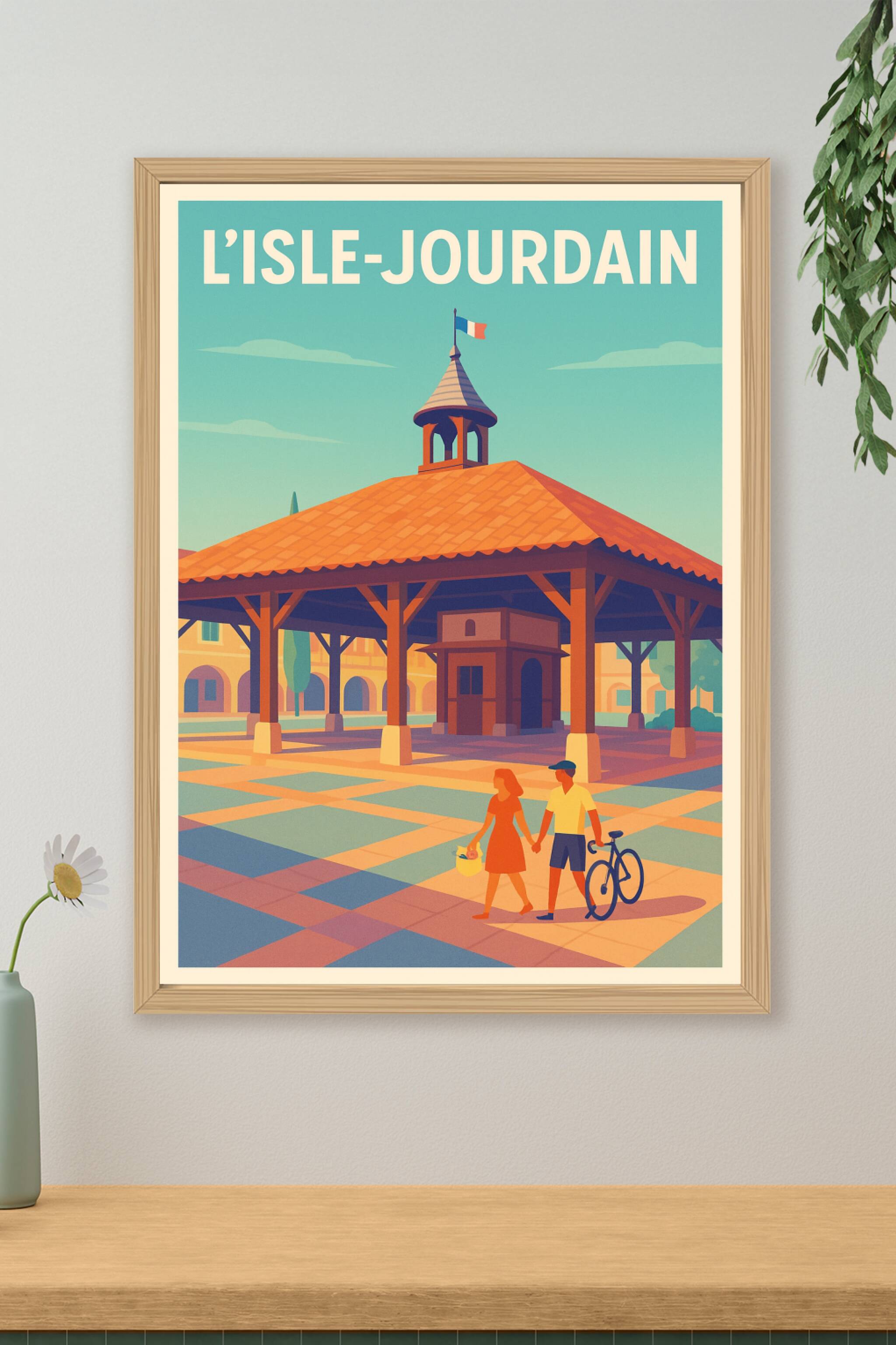 Affiche de L'Isle-Jourdain - Charme et douceur de la place centrale