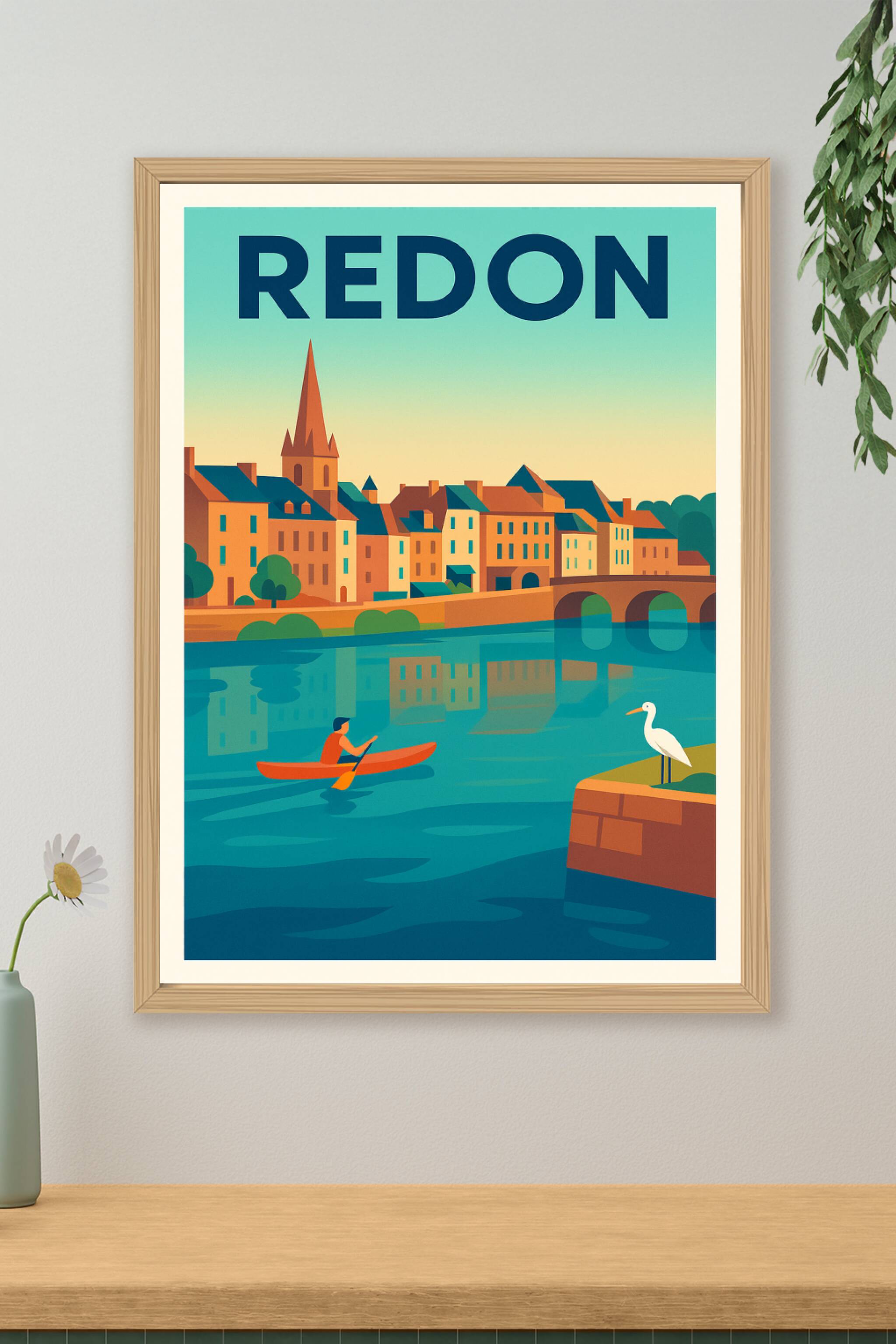 Affiche de Redon - Évasion paisible au fil de l'eau