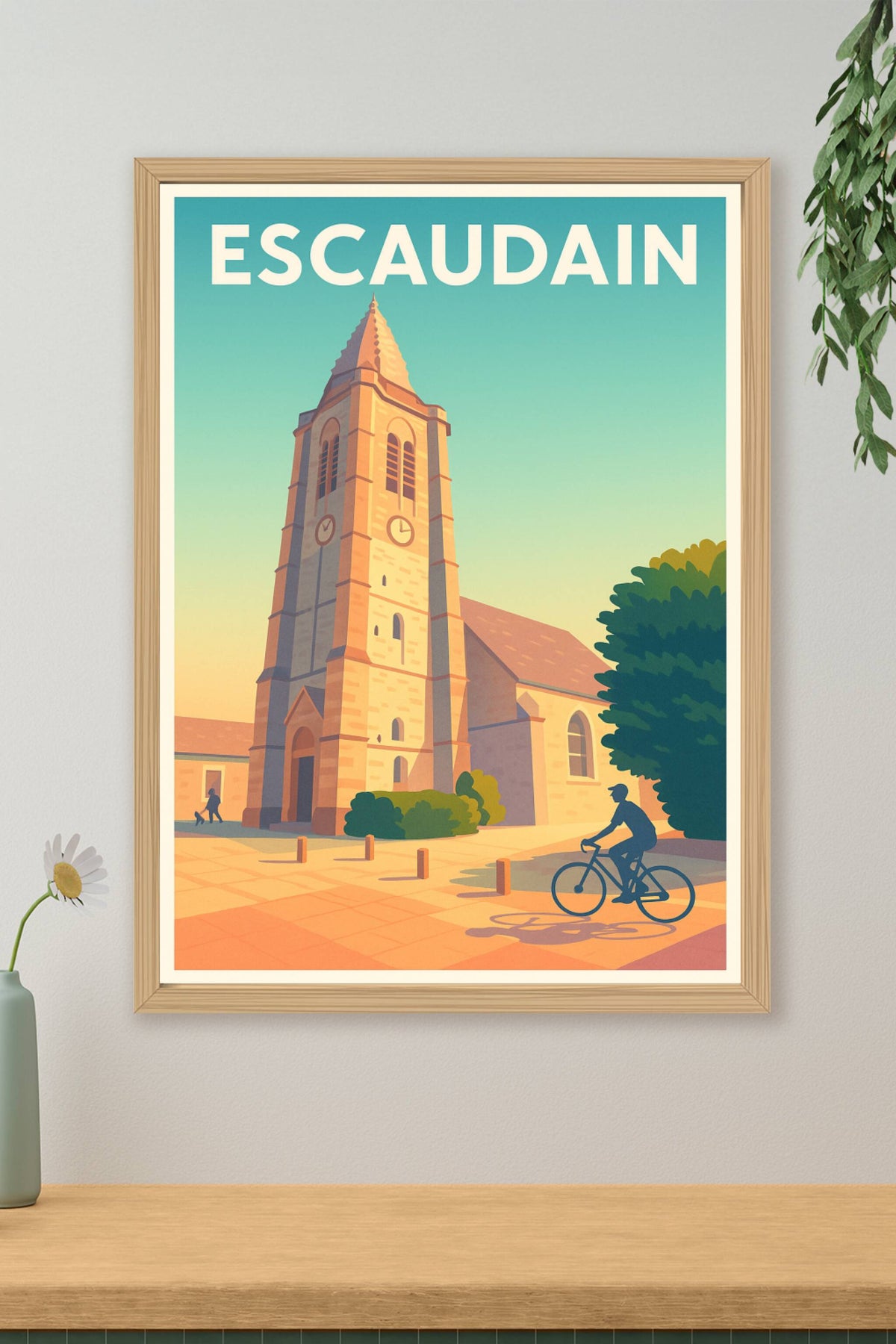 Affiche de Escaudain - Le charme paisible du clocher